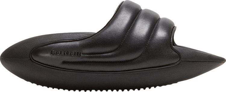 Balmain B-IT Quilted Leather Mules 'Black'