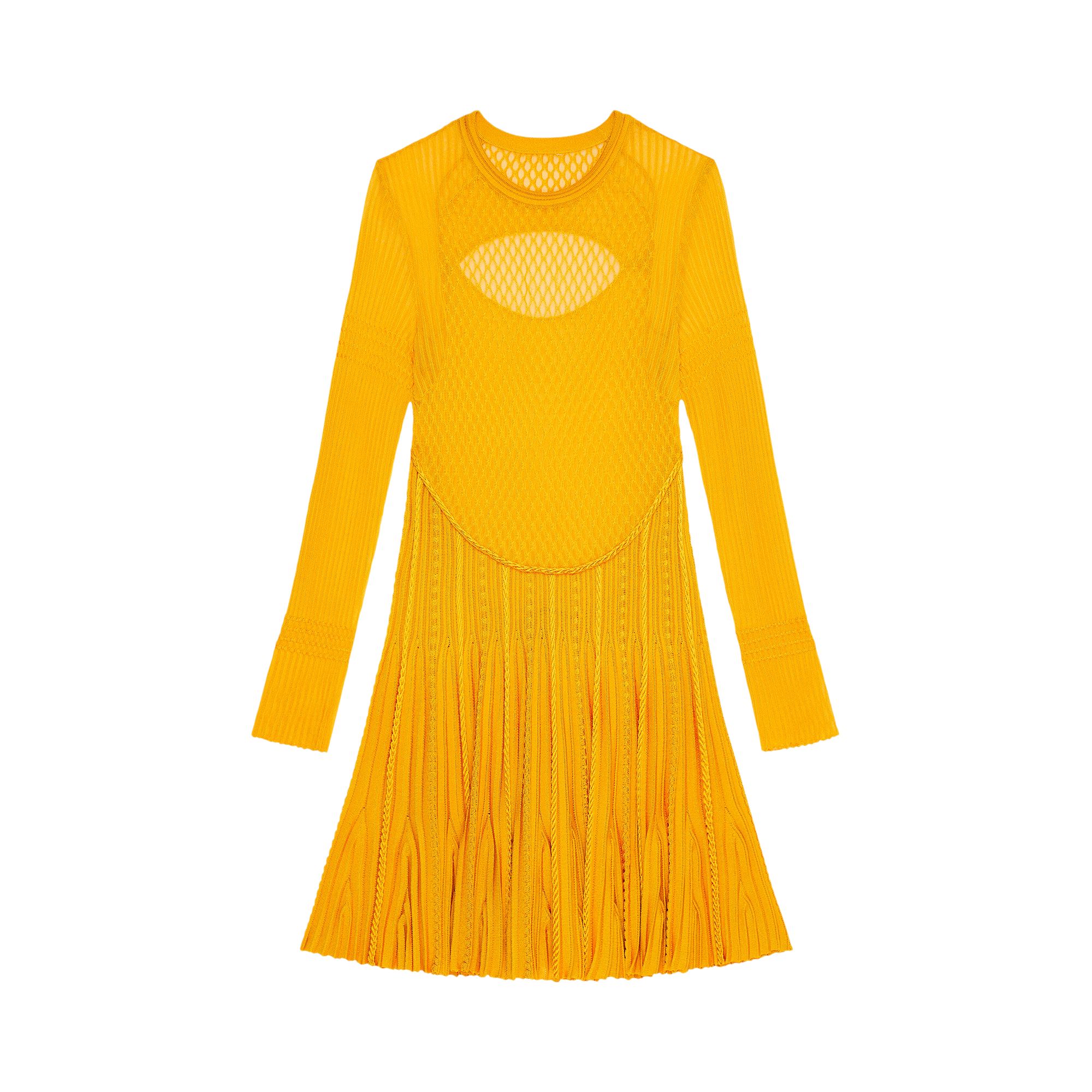 Givenchy Long-Sleeve Frills Dress 'Golden Yellow' | Women's Size XS