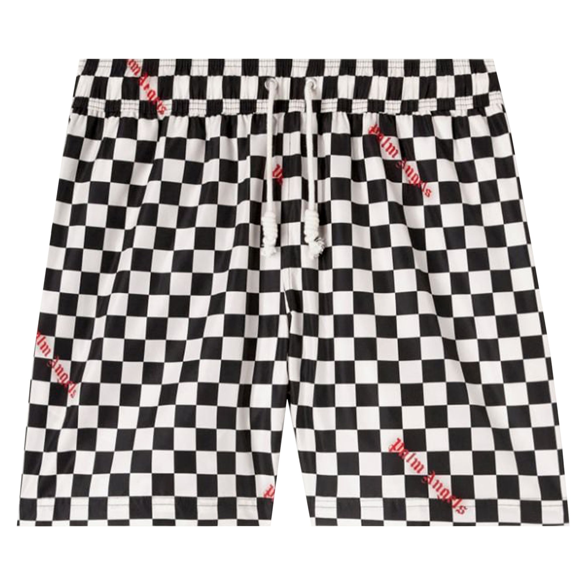 Palm Angels Damier Print Swim Short 'Black/Red' | Men's Size S