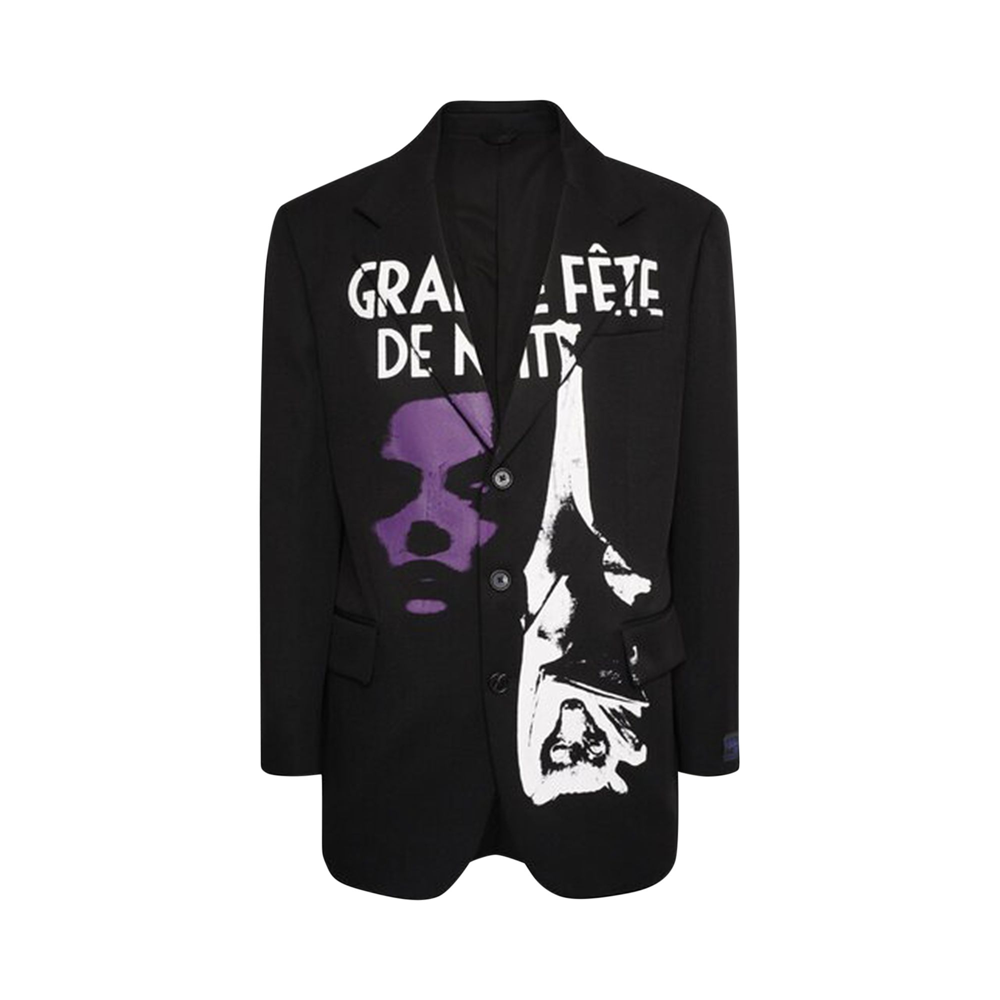Pre-owned Raf Simons Oversized Blazer With Uniform Pockets And Print 'black' | Men's Size 48