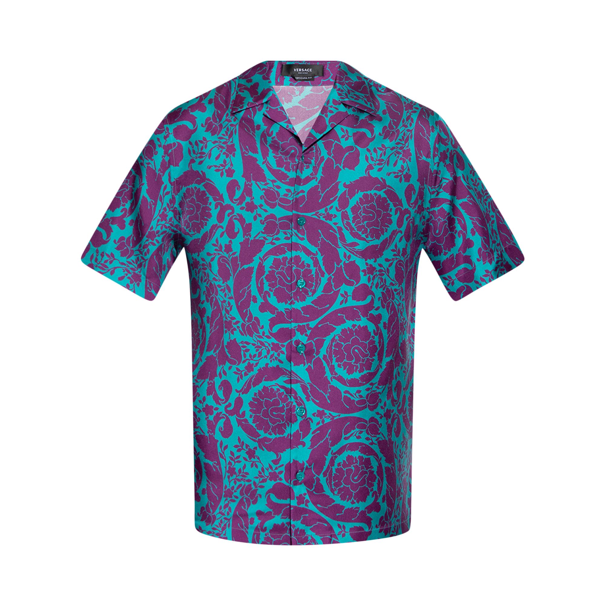 Pre-owned Versace Informal Shirt 'teal/plum' | Multi-color | Men's Size 48