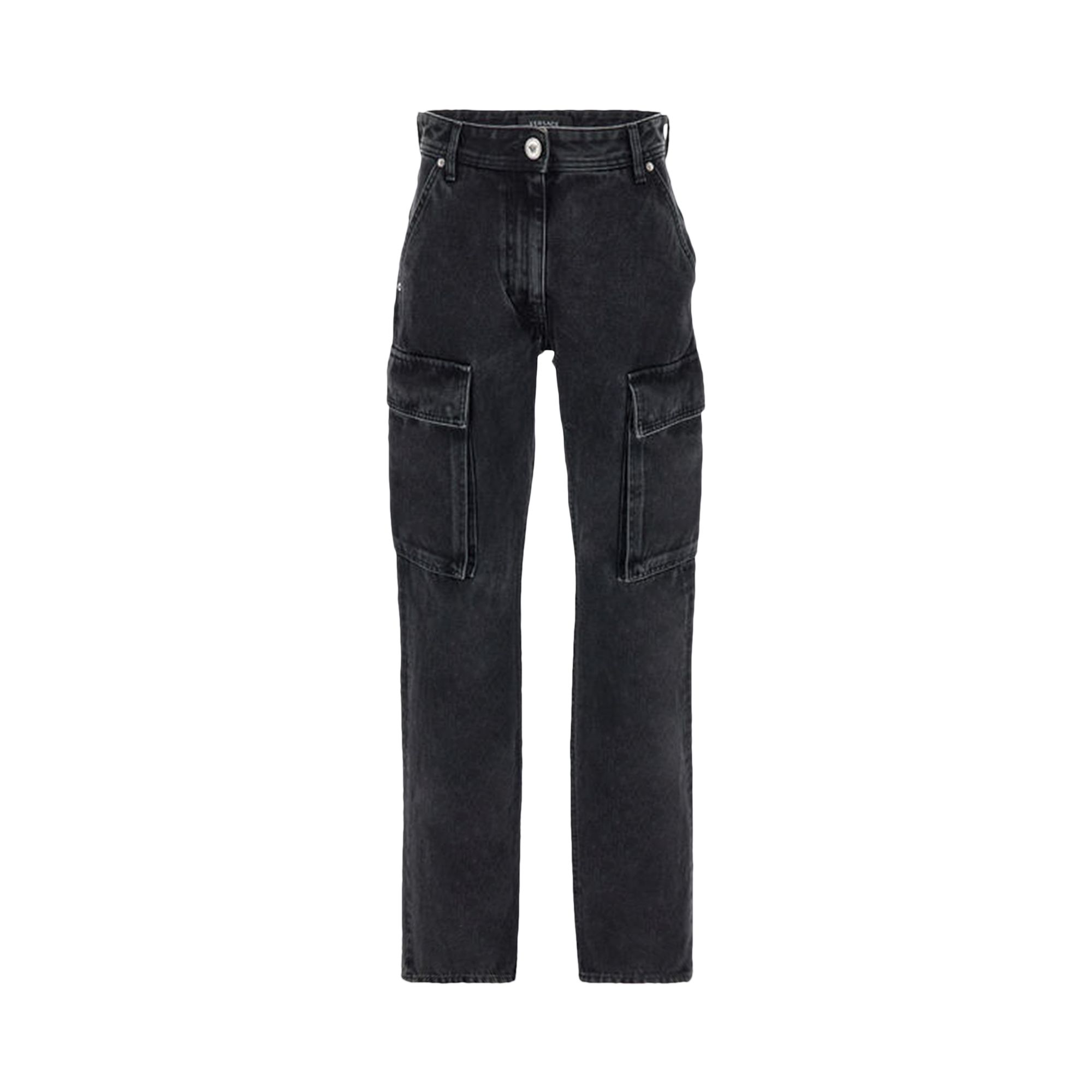 Pre-owned Versace Stone Wash Denim 'faded Washed Black' | Women's Size 29