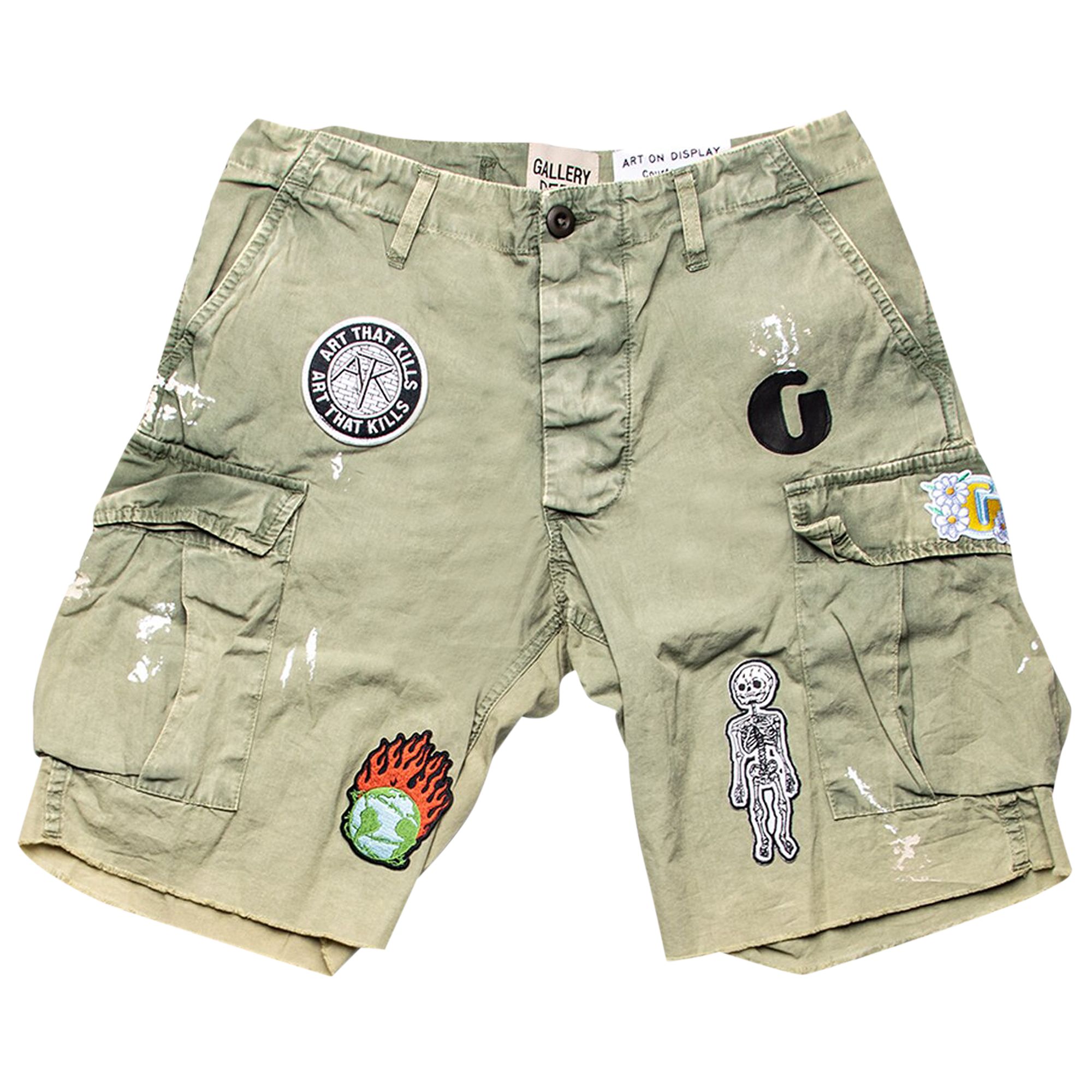 Pre-owned Gallery Dept. Kenzie Fatigue Cargo Short 'olive' | Green | Men's Size 34