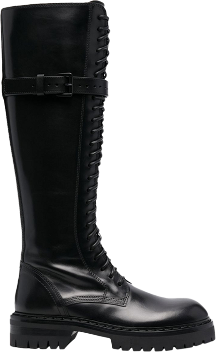 Buy Ann Demeulemeester Wmns Knee-High Lace-Up Boot 'Black ...