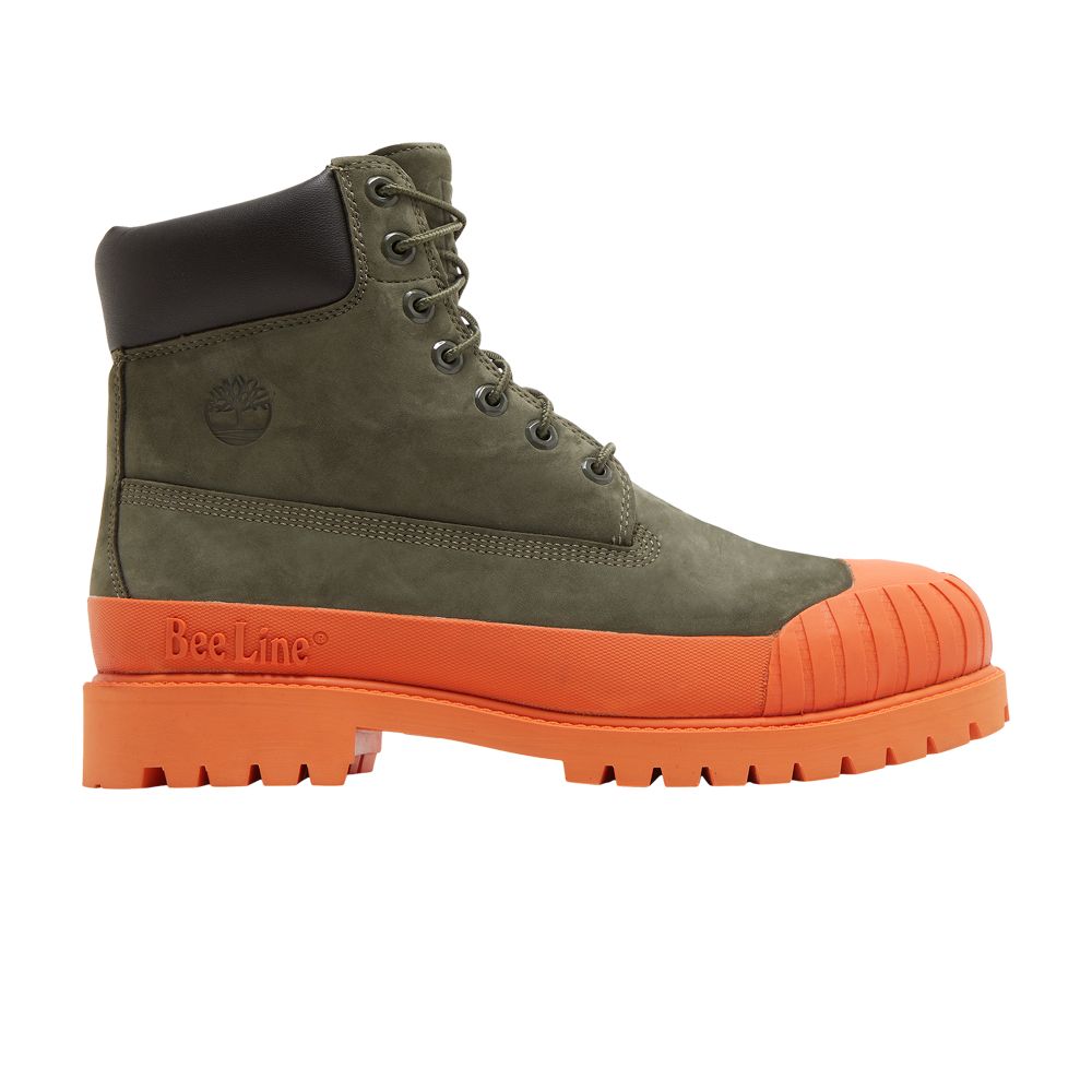 Timberland Bee Line x 6 Inch Premium Ruuber Toe Boot 'Dark Green Orange' | Men's Size 12