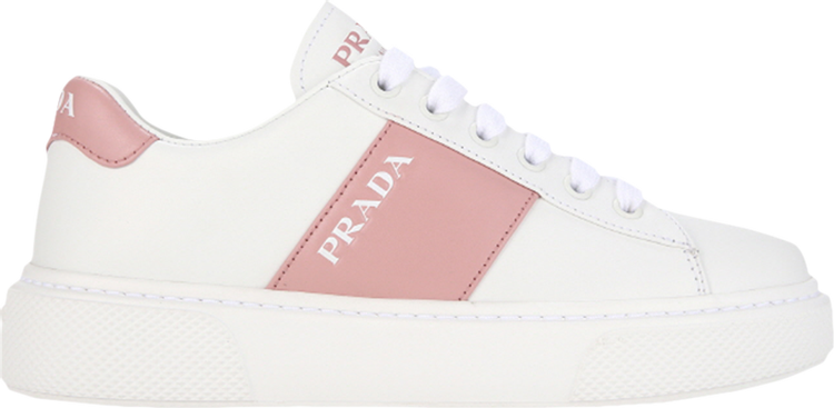Prada Wmns Logo Sneakers 'White Pink' | GOAT