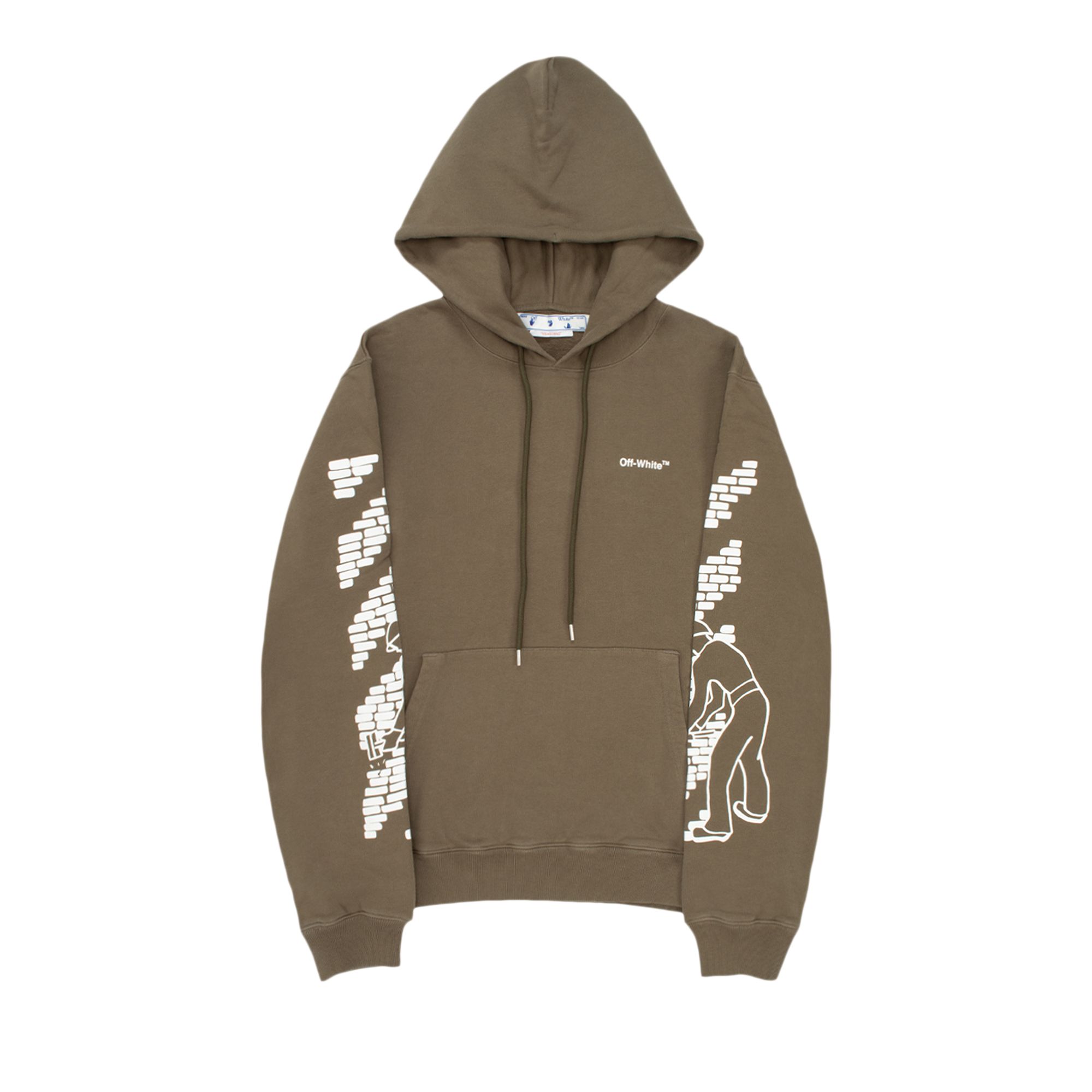 Off-White Bricks Slim Hoodie 'Army Green/White' | Men's Size XL