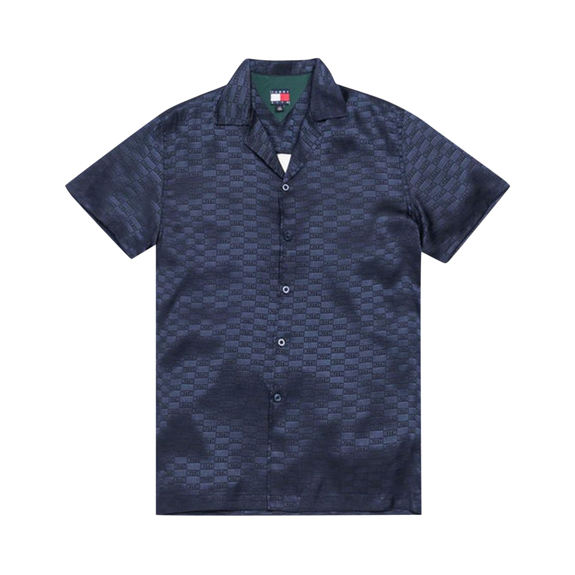 Pre-owned Kith X Tommy Hilfiger Satin Camp Shirt 'navy' | Blue | Men's Size S