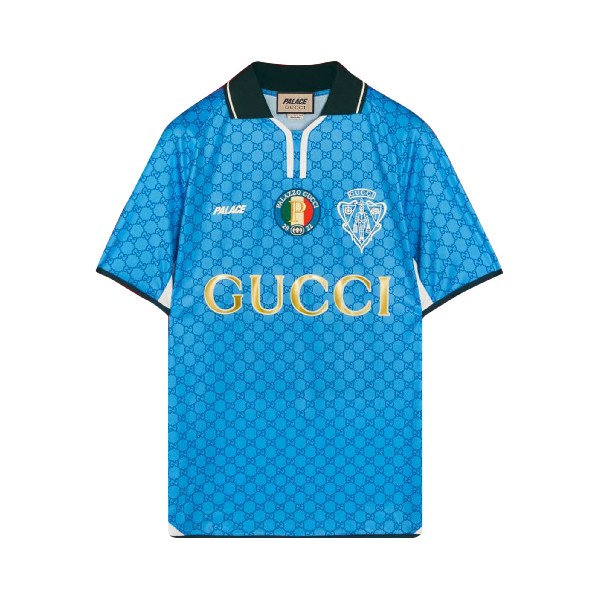 Gucci x Palace Printed Football Technical Jersey T-Shirt 'Blue' | Men's Size S