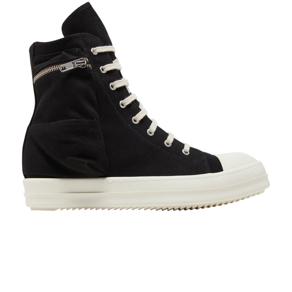 Pre-owned Rick Owens Drkshdw Strobe Cotton Denim Cargo High 'black Milk' | Men's Size 41.5