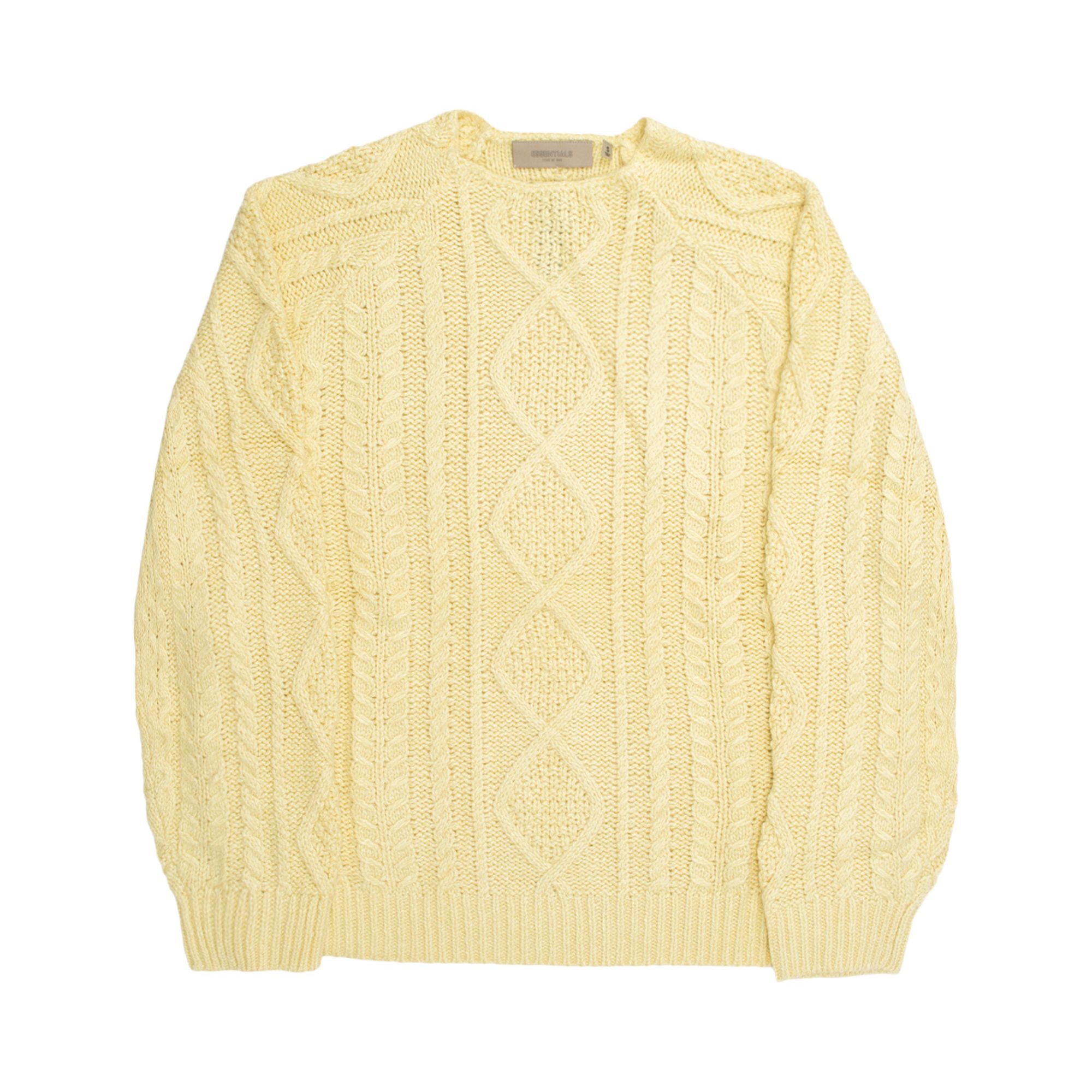 Fear of God Essentials Cable Knit 'Canary' | Yellow | Men's Size XL