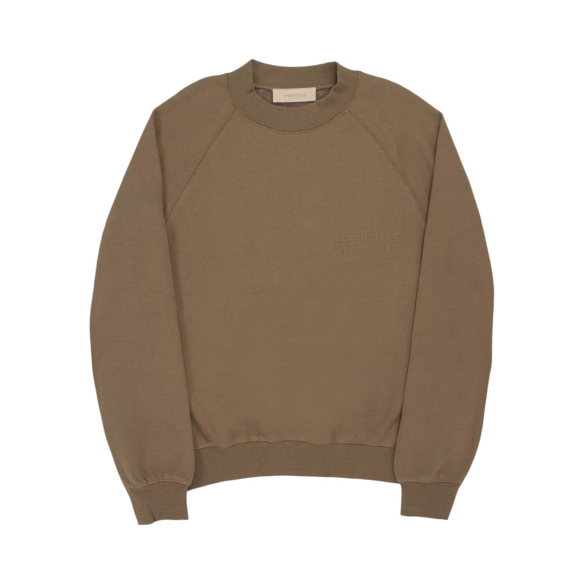 Pre-owned Essentials Fear Of God Crewneck 'wood' In Brown
