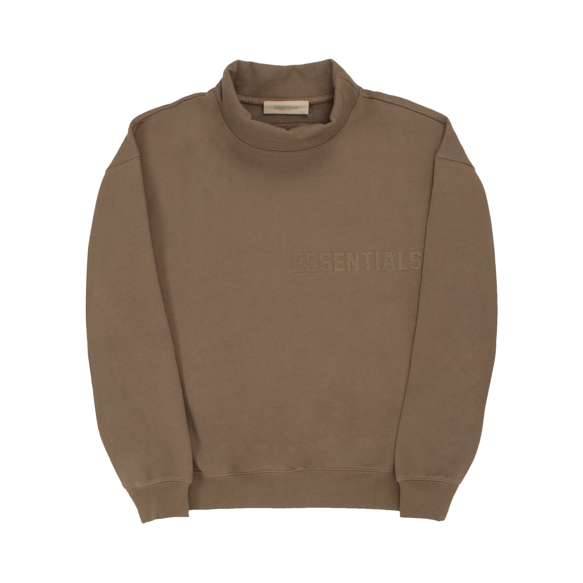 Pre-owned Essentials Fear Of God Mockneck 'wood' In Brown