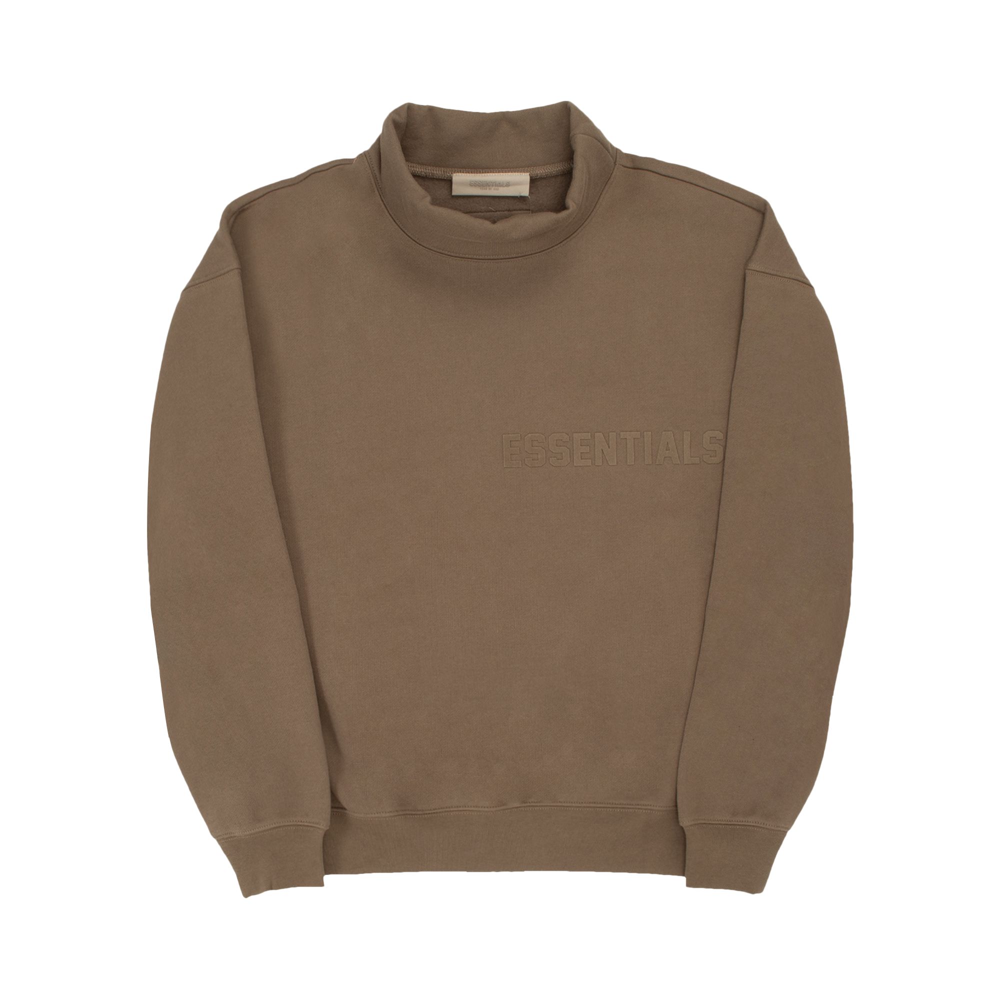 Pre-owned Essentials Fear Of God  Mockneck 'wood' In Brown