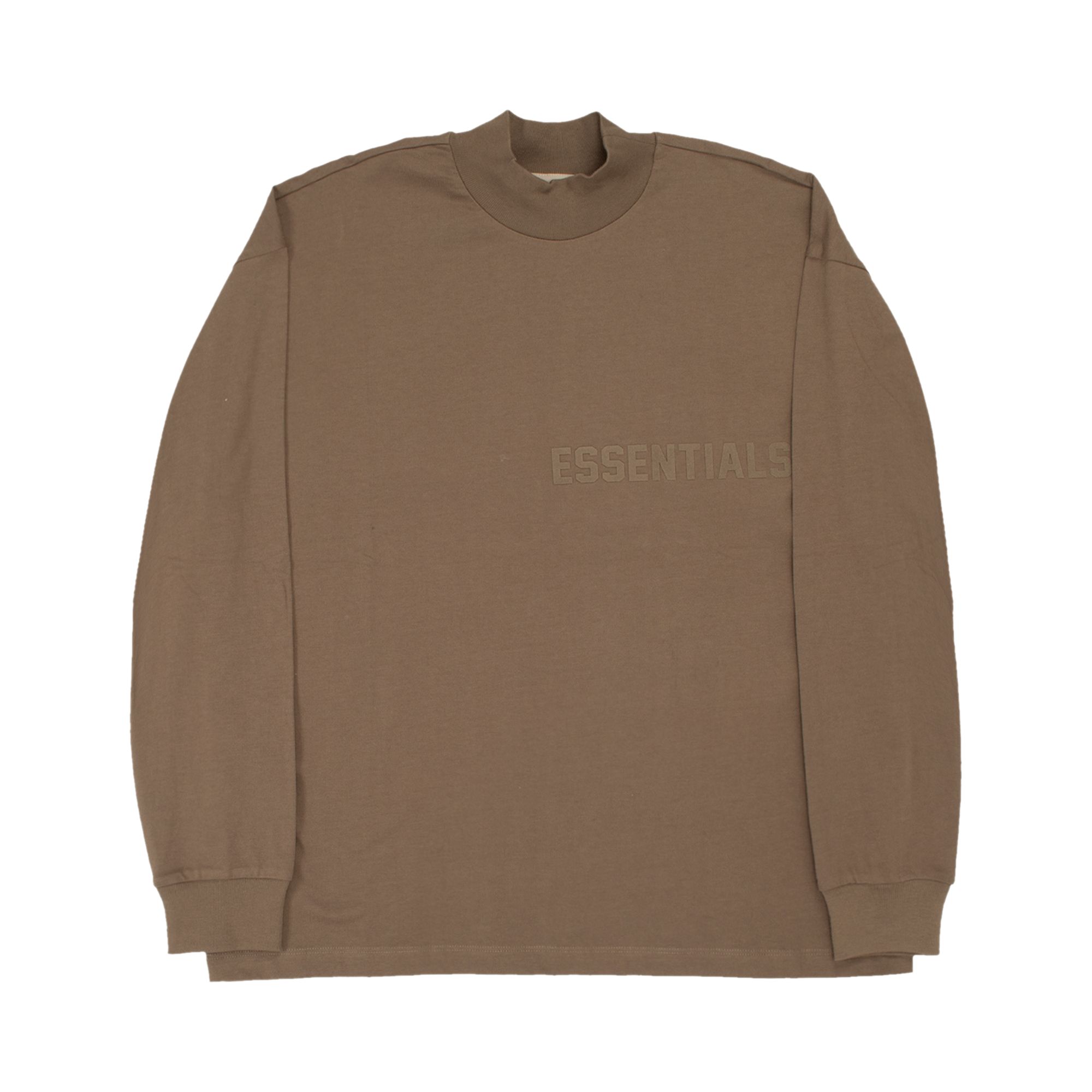 Pre-owned Essentials Fear Of God Long-sleeve Tee 'wood' In Brown