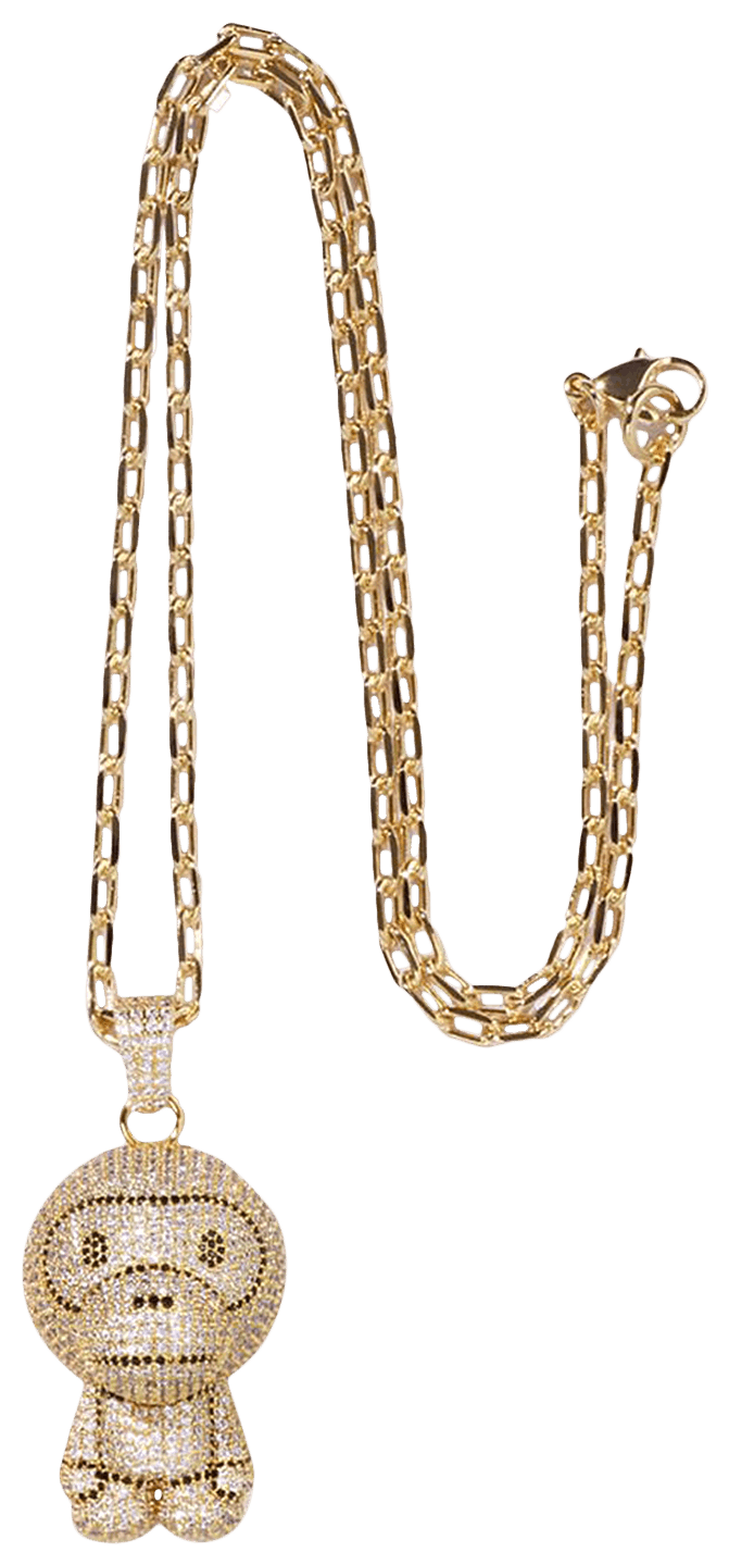 Buy BAPE Milo Crystal Stone Necklace 'Gold' - 2I80 182 002 GOLD | GOAT