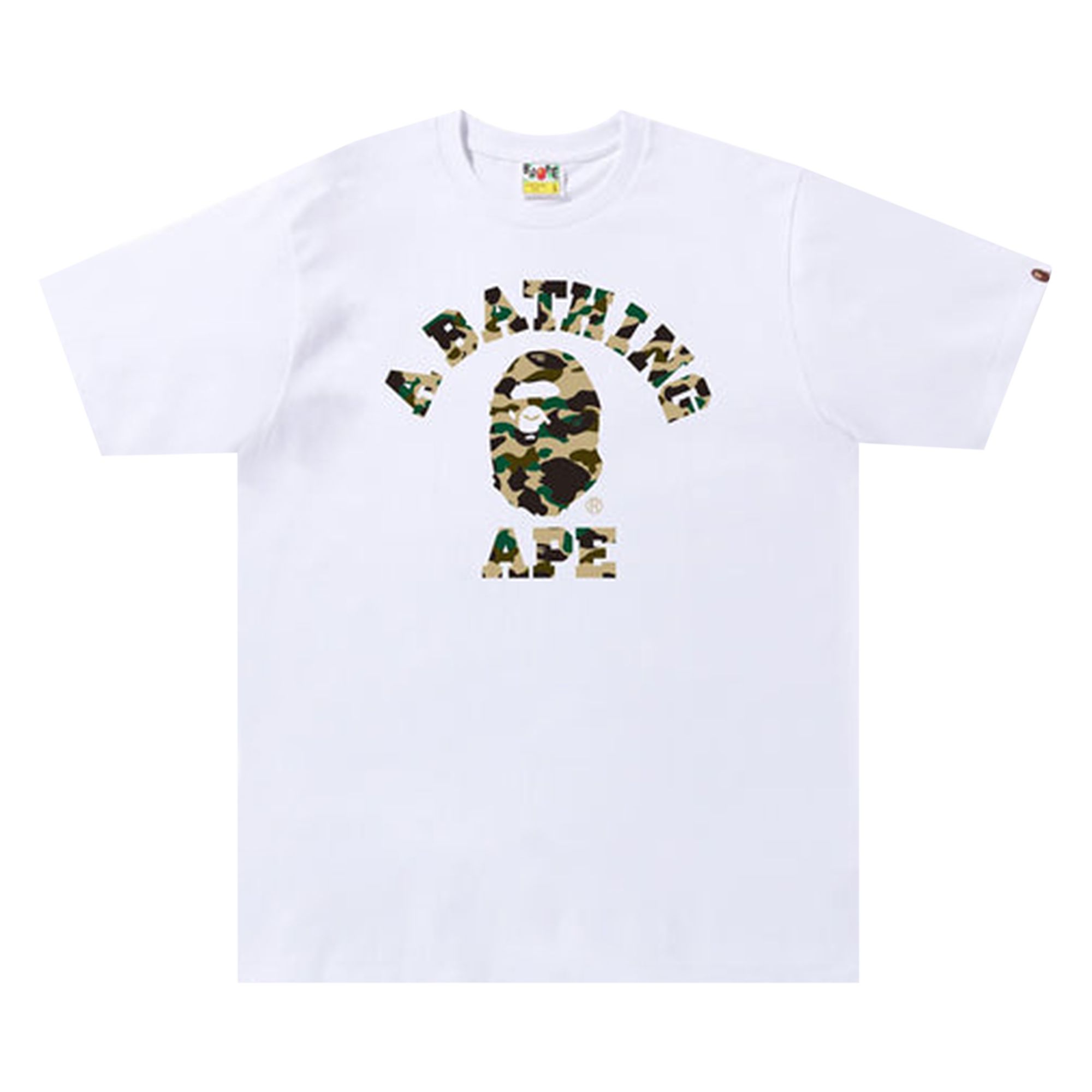 BAPE 1st Camo College Tee 'White/Yellow' | Men's Size S