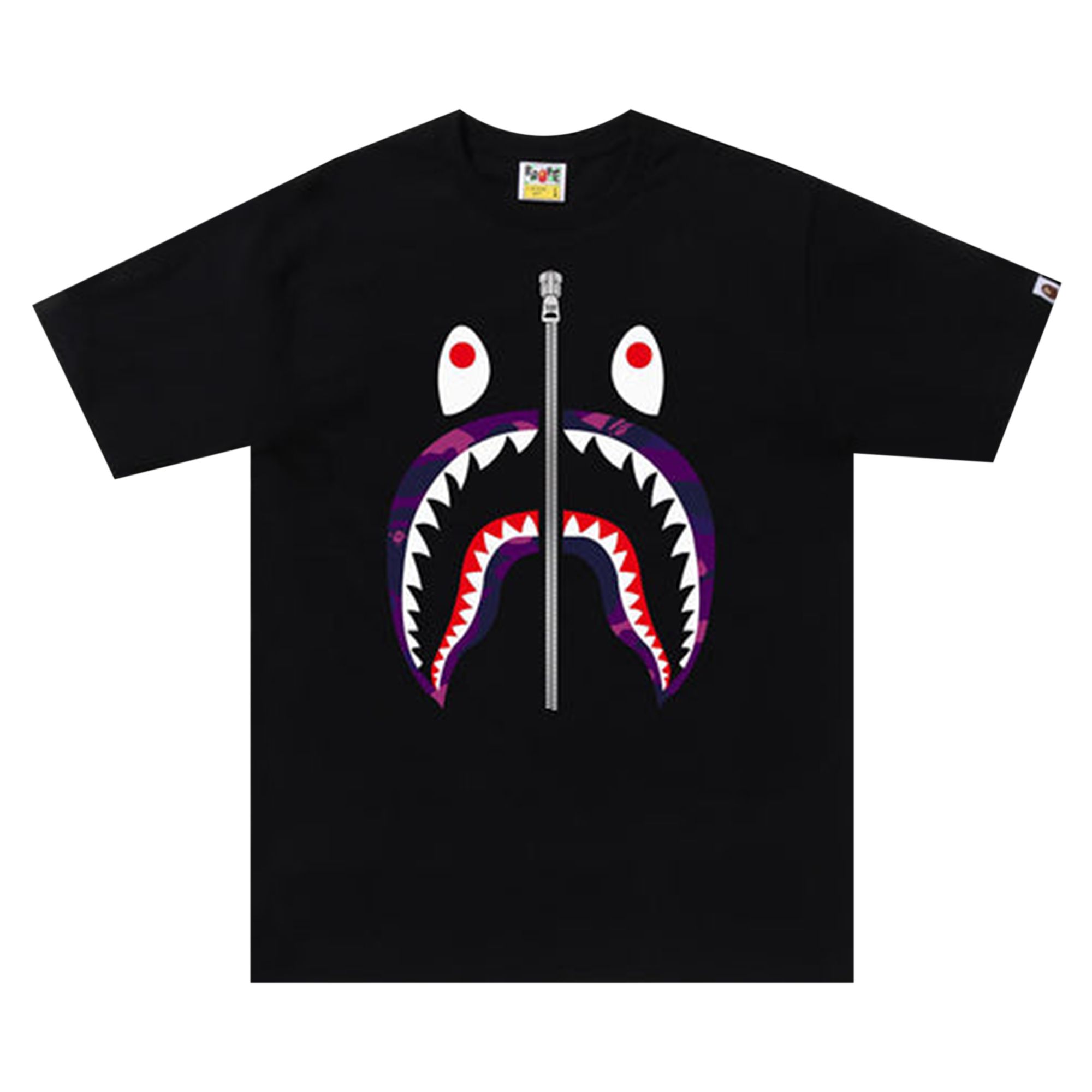 BAPE Color Camo Shark Tee 'Black/Purple' | Men's Size S