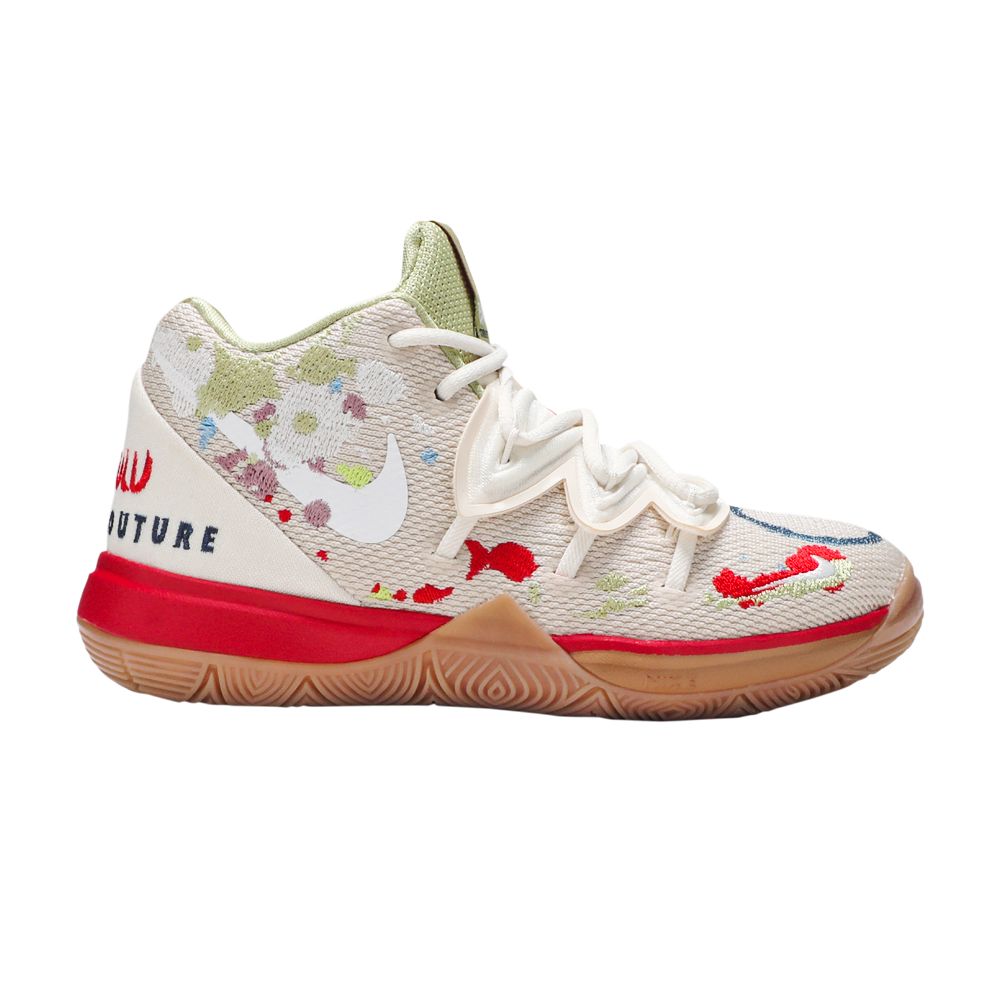Pre-owned Nike Bandulu X Kyrie 5 Ps 'embroidered Splatters' | Cream | Kid's Size 1