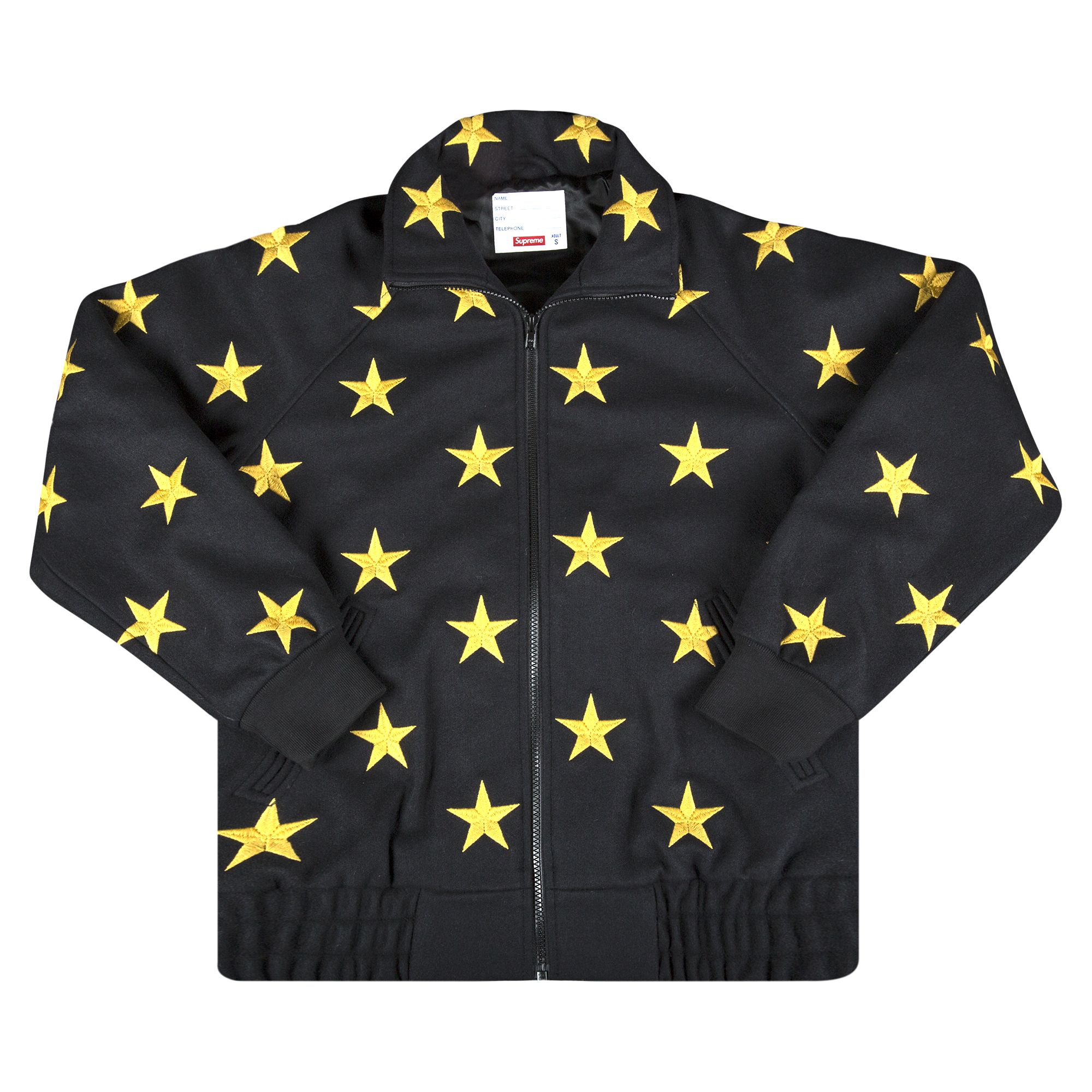 Pre-owned Supreme Stars Zip Stadium Jacket 'black' | Men's Size Xl