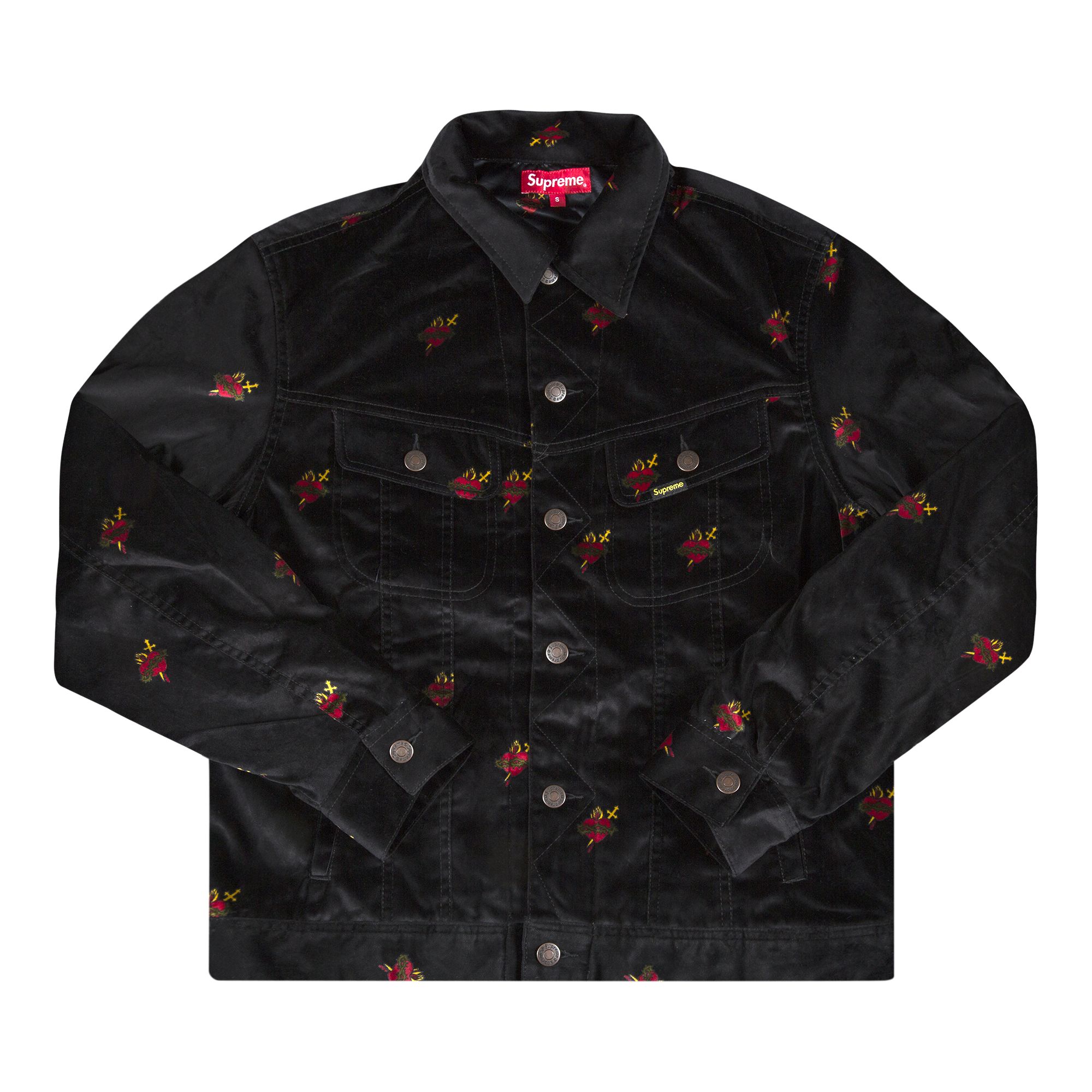 Pre-owned Supreme Velvet Trucker Jacket 'black' | Men's Size M