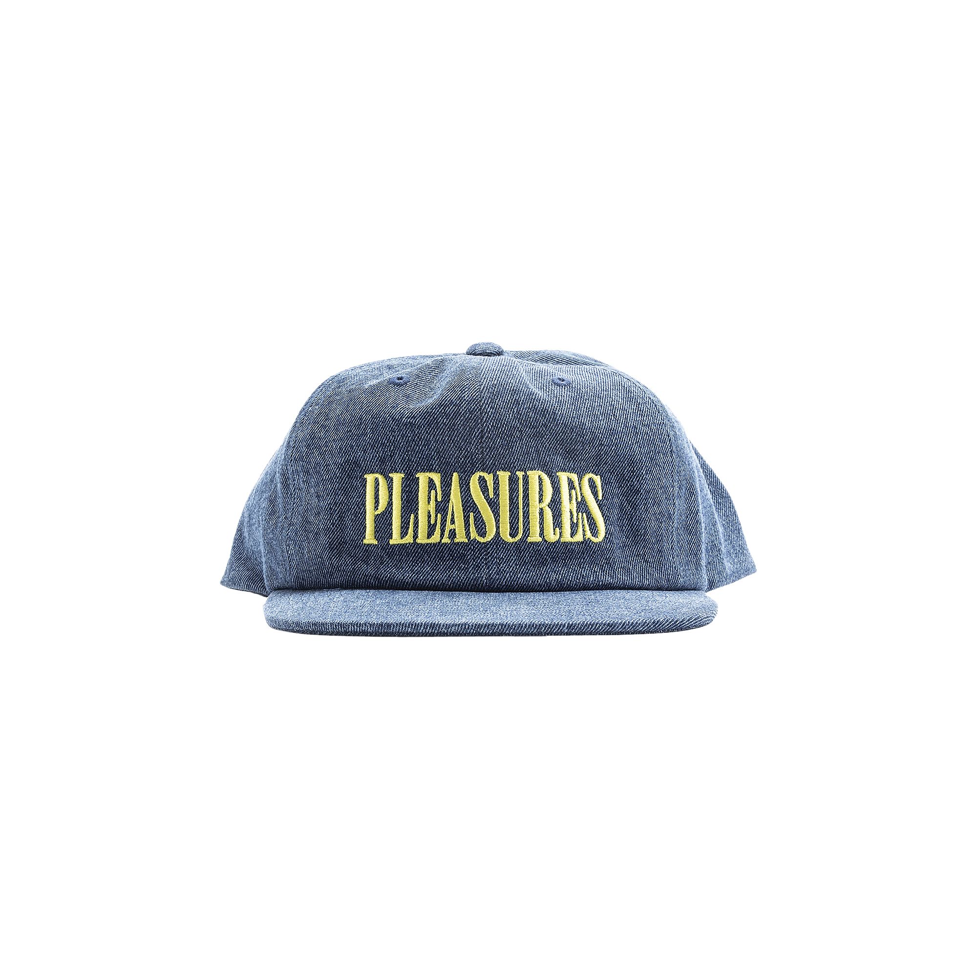 Pre-owned Pleasures Core Logo Denim Snapback Hat 'washed' | Blue | Men's Size Onesize
