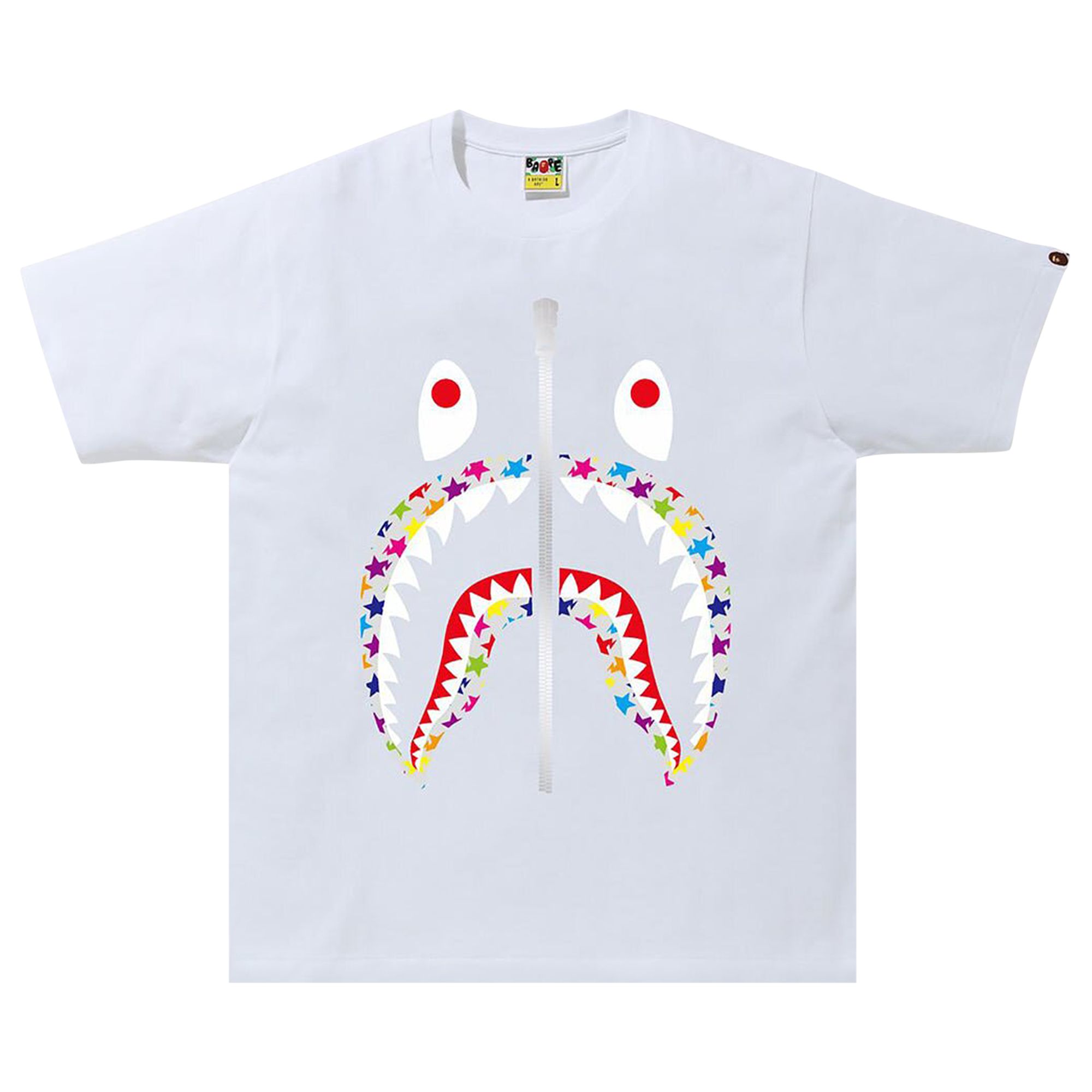 BAPE Sta Pattern Shark Tee 'White' | Men's Size 2XL