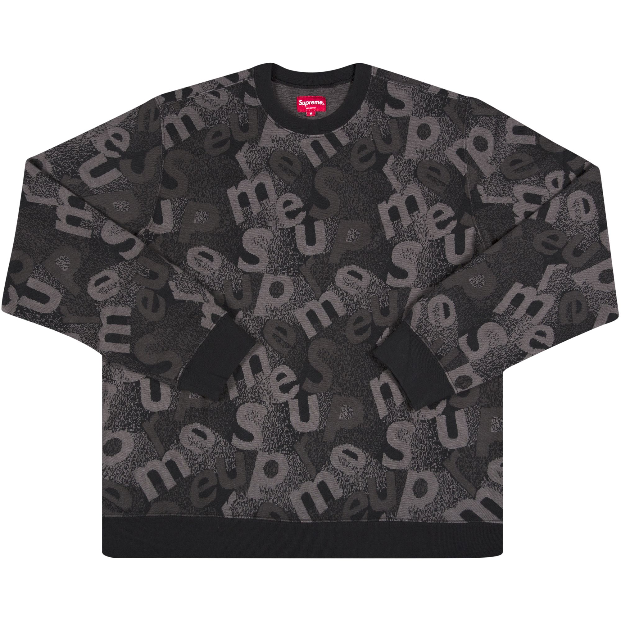 Supreme Scatter Text Crewneck 'Black' | Men's Size M
