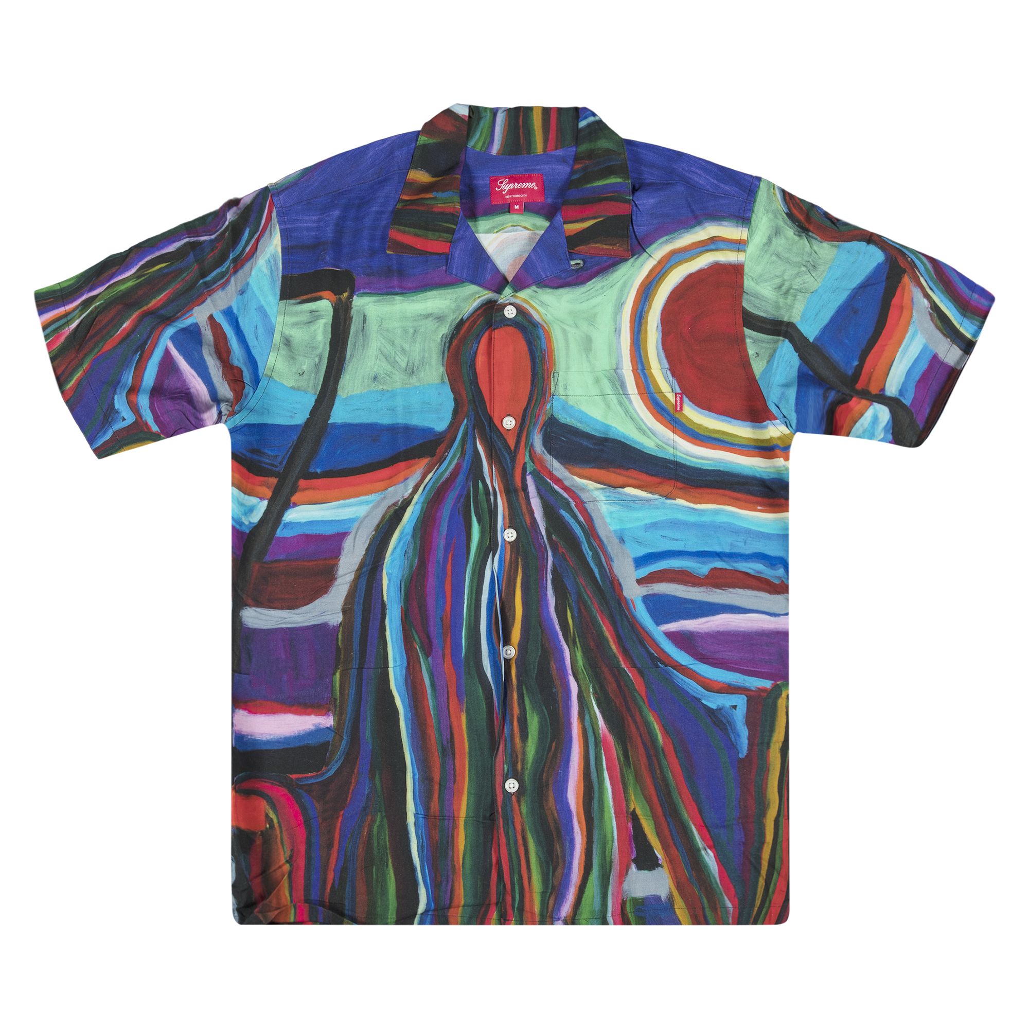 Pre-owned Supreme Reaper Rayon Short-sleeve Shirt 'blue' | Men's Size S