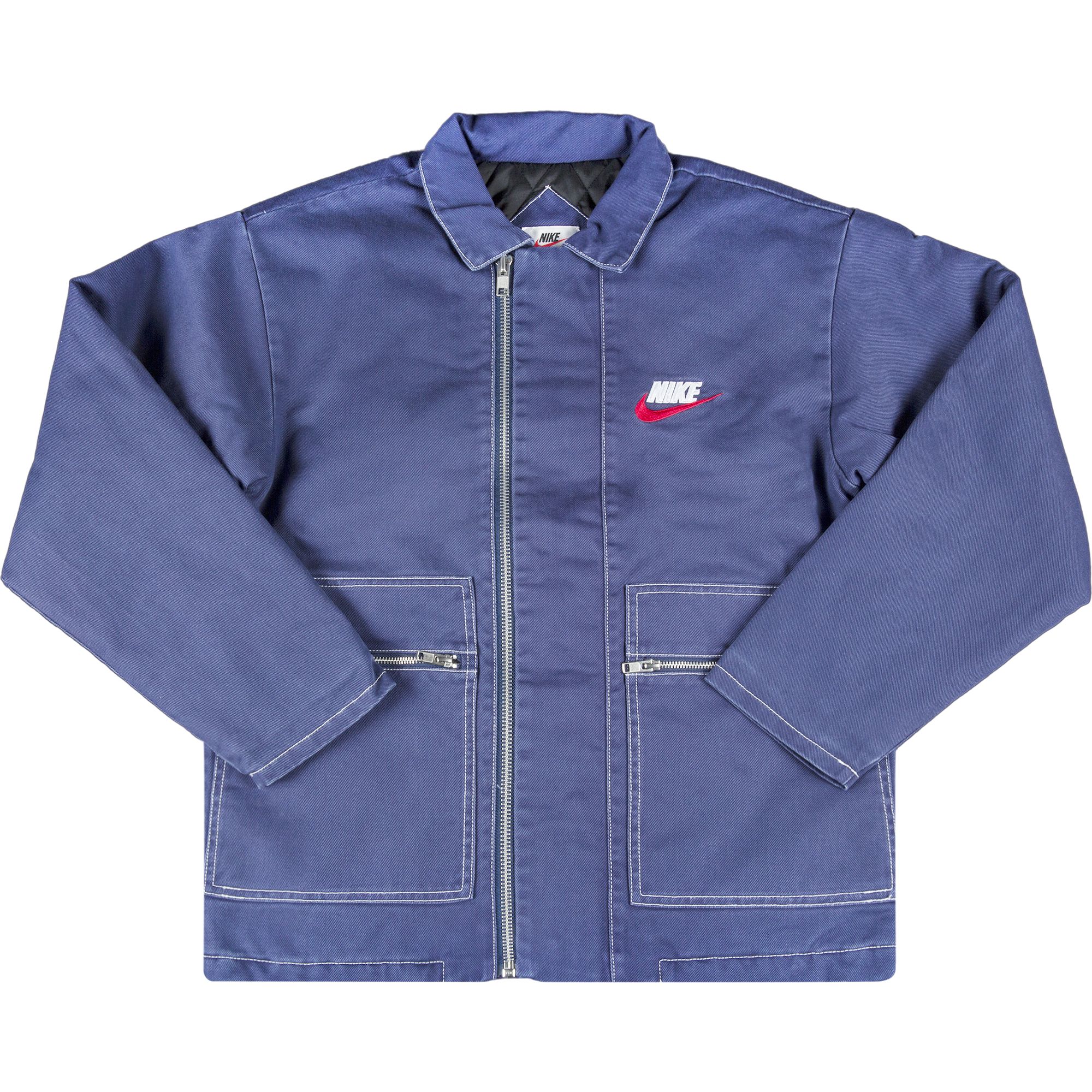 Supreme x Nike Double Zip Quilted Work Jacket 'Navy' | Blue | Men's Size S
