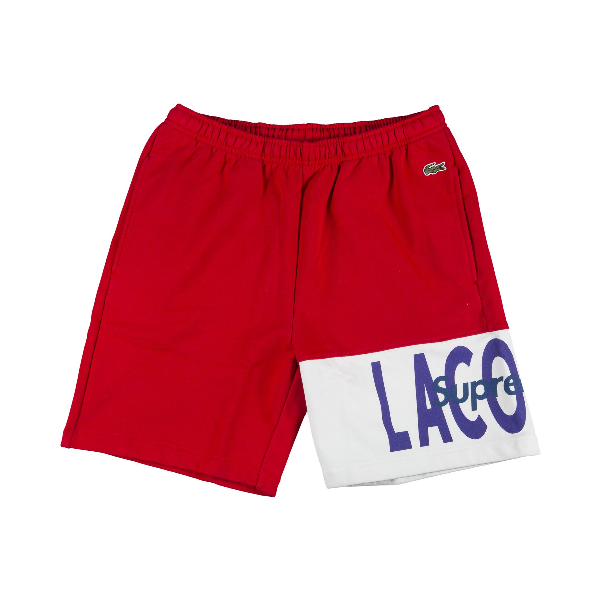 Supreme x Lacoste Logo Panel Sweatshort 'Red' | Men's Size M