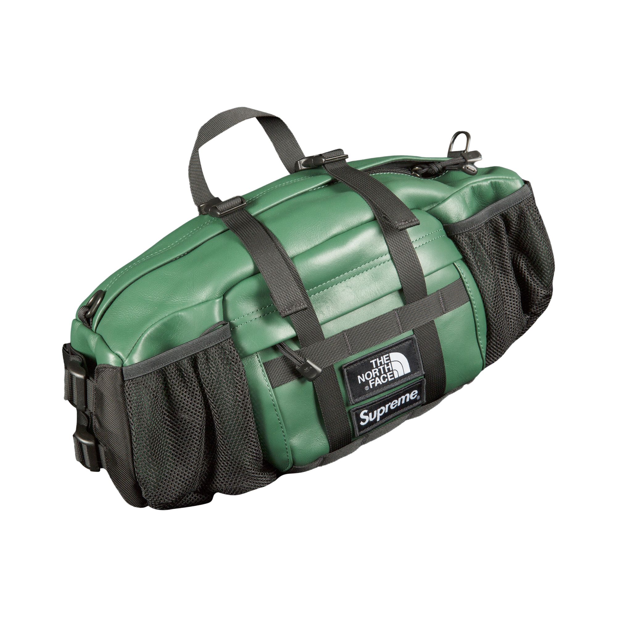 Supreme x The North Face Leather Mountain Waist Bag 'Green' | Men's Size Onesize