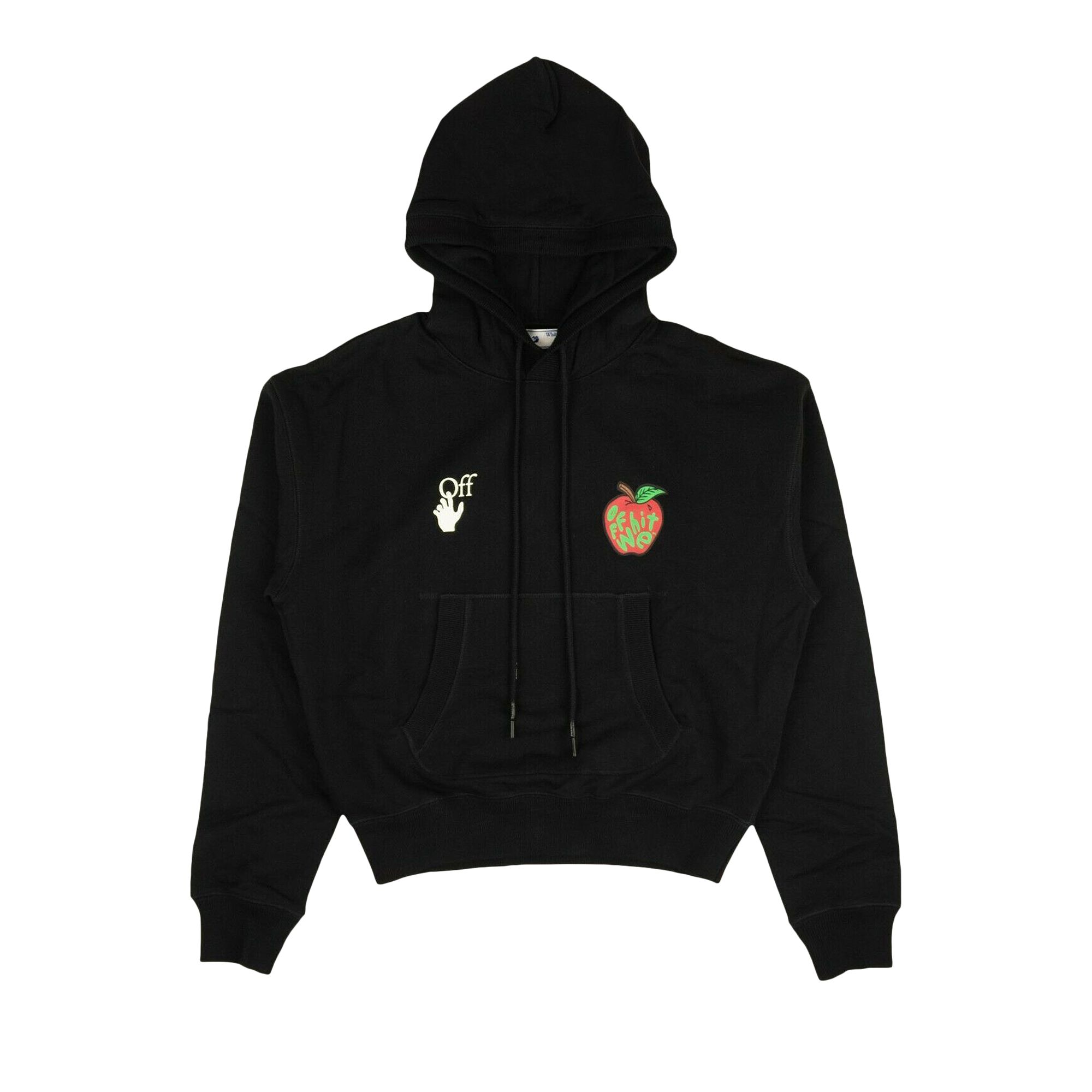 Off-White Apple Flatlock Hoodie 'Black' | Men's Size S