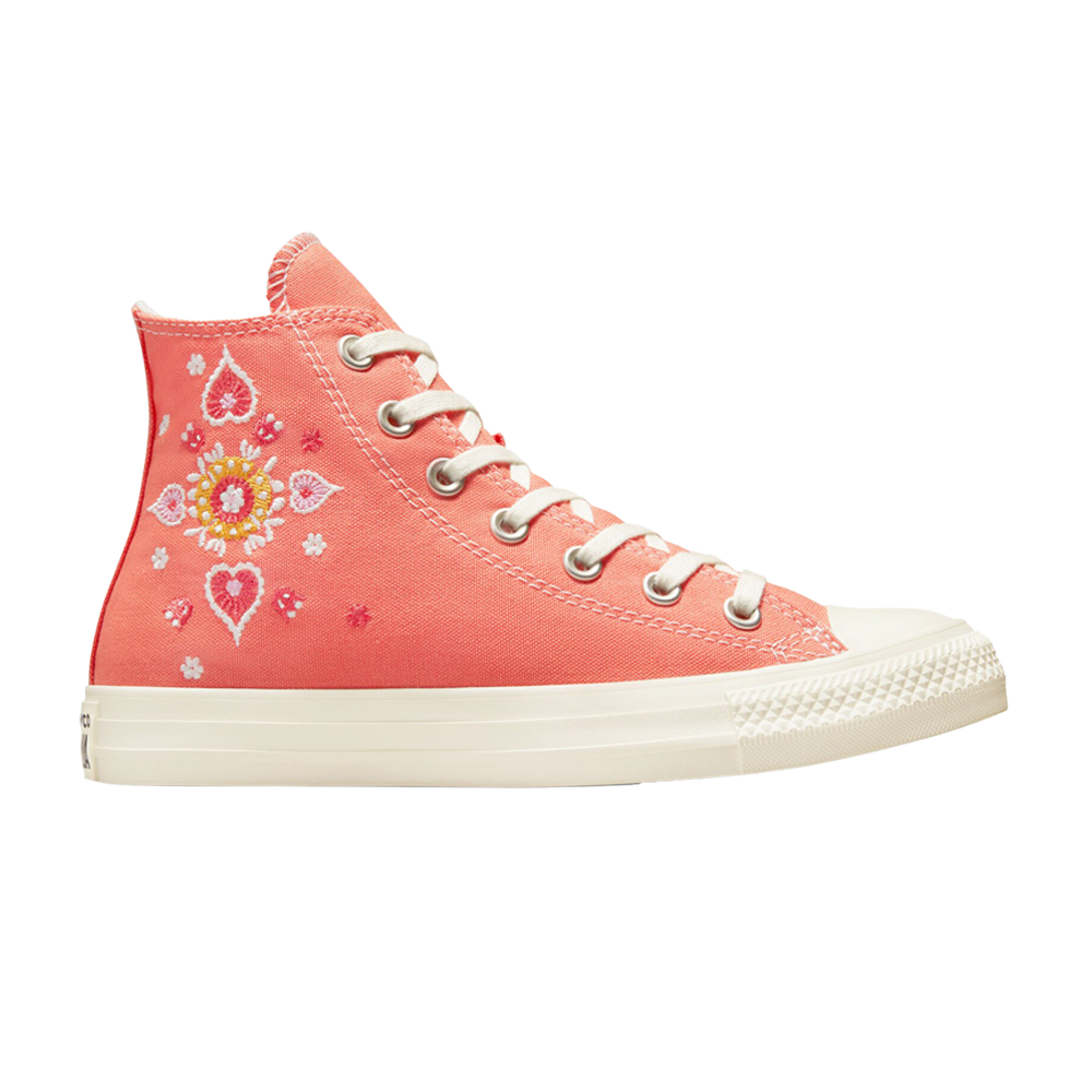Pre-owned Converse Wmns Chuck Taylor All Star High 'floral Embroidery' In Pink