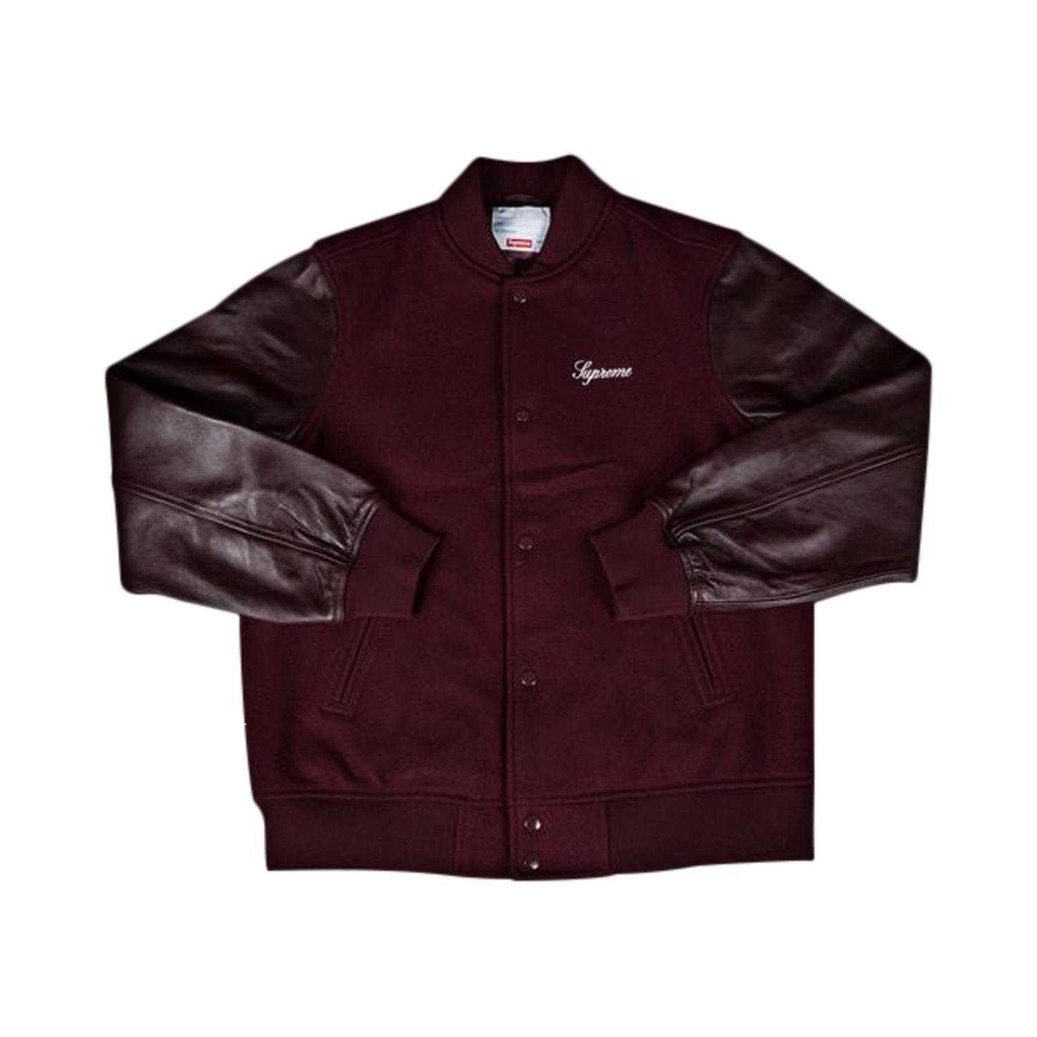 Pre-owned Supreme Crew Varsity Jacket 'burgundy' | Red | Men's Size L
