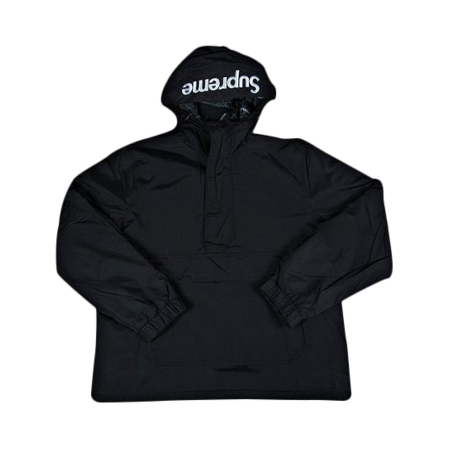 Supreme Hooded Logo Half Zip Pullover 'Black'