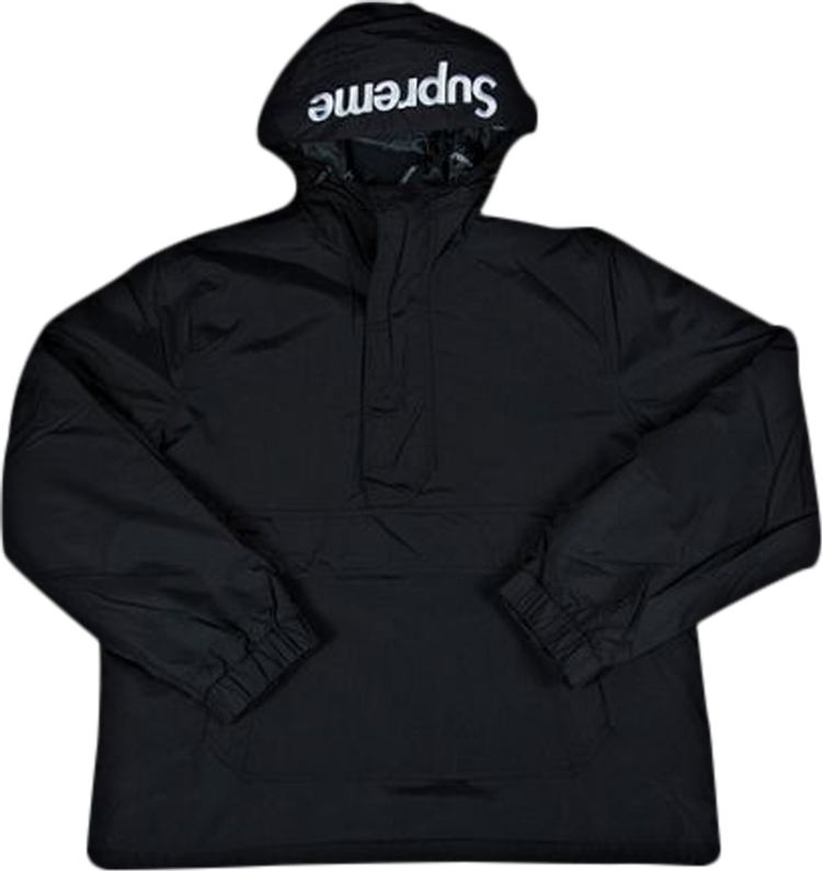 Supreme Hooded Logo Half Zip Pullover 'Black'