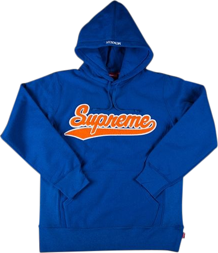 Buy Supreme Chenille Script Hooded Sweatshirt 'Royal Blue 