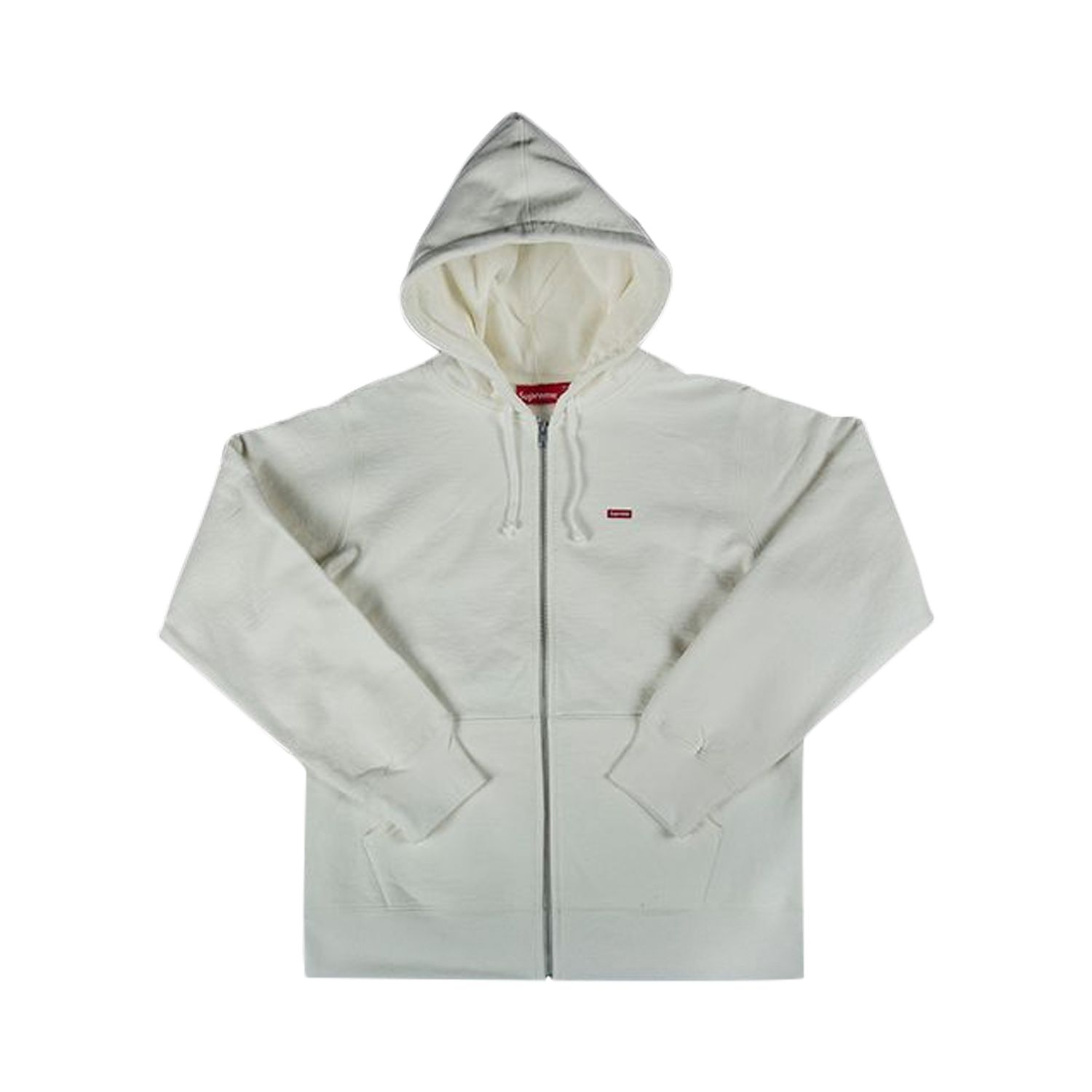 Pre-owned Supreme Small Box Zip Up Sweatshirt 'white' | Men's Size L