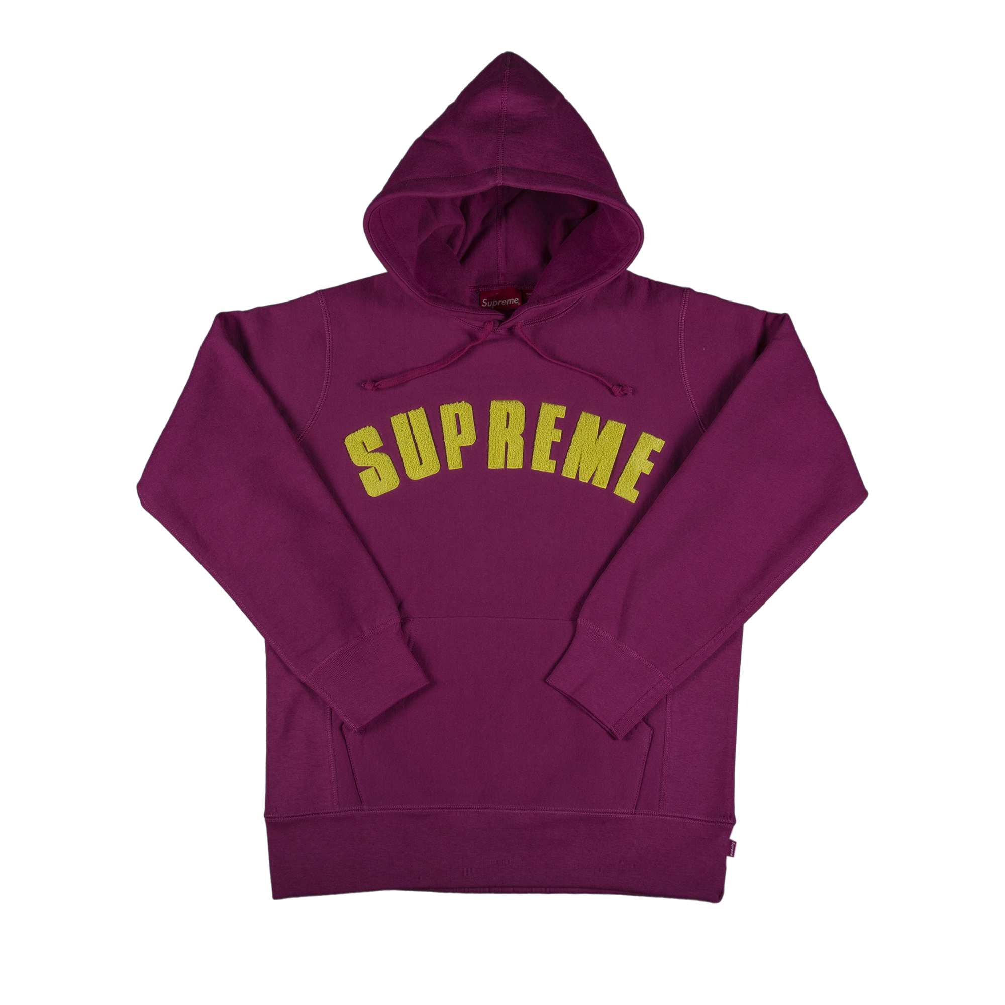 Supreme Chenille Arc Logo Hooded Sweatshirt 'Magenta'