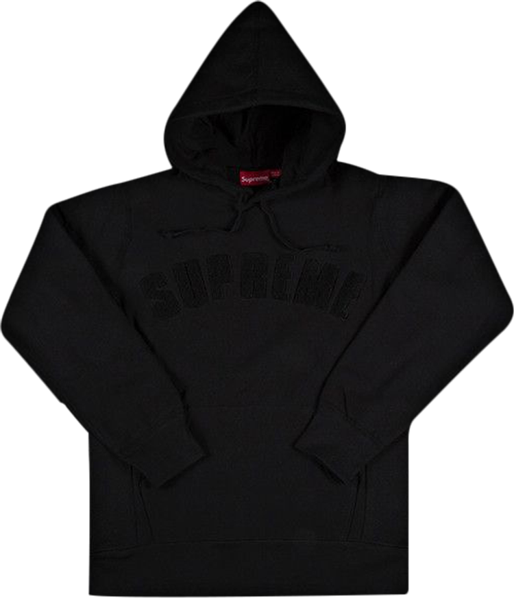Supreme Chenille Arc Logo Hooded Sweatshirt 'Black'