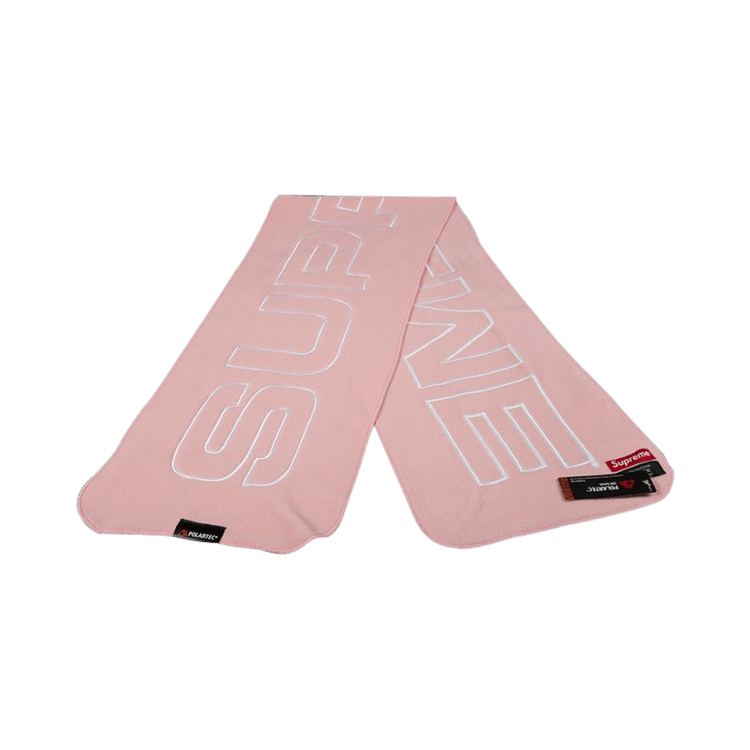 Buy Supreme Polartec Logo Scarf Pink FW17A96 PINK GOAT UK