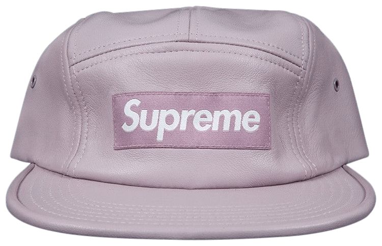 Supreme Leather Camp Cap Light Purple
