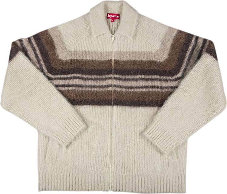 Supreme Brushed Wool Zip Up Sweater