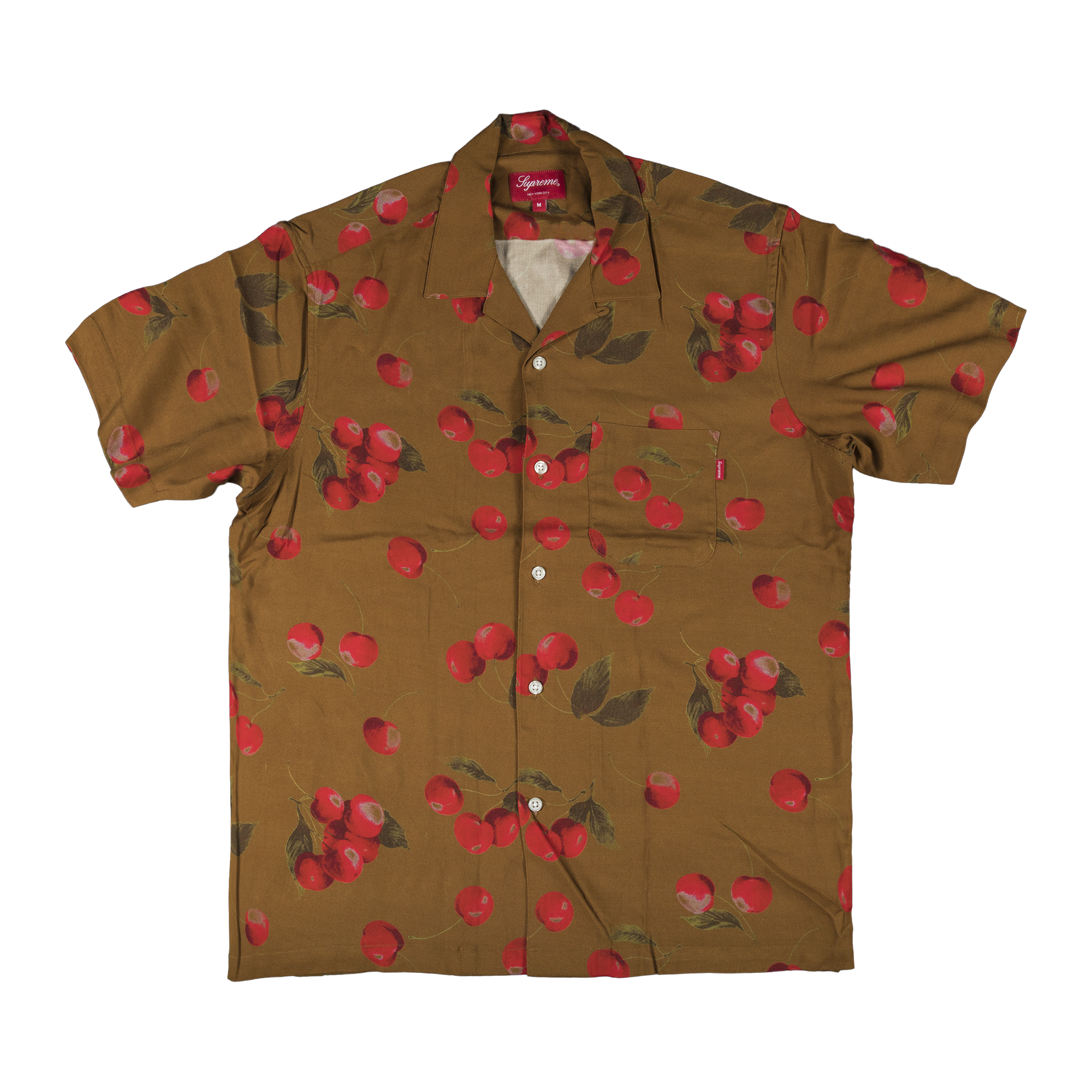 Supreme Cherry Rayon Short-Sleeve Shirt 'Brown'