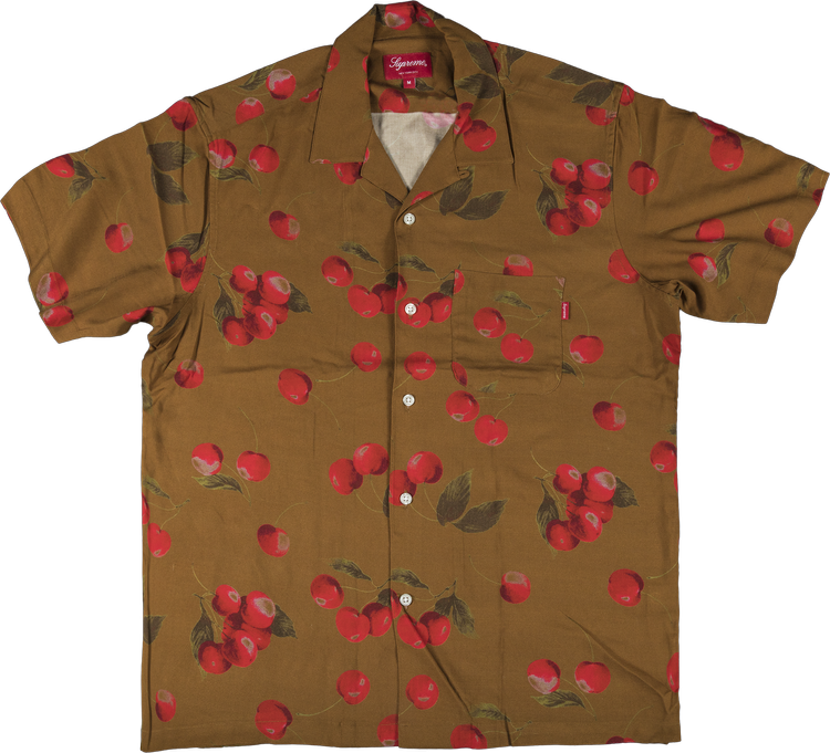Supreme Cherry Rayon Short-Sleeve Shirt 'Brown'