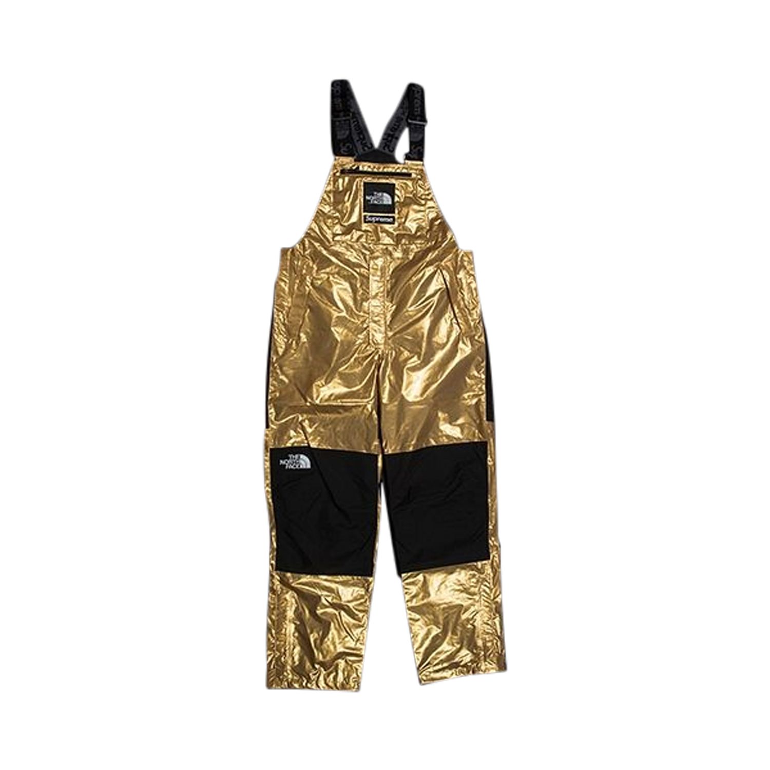 Pre-owned Supreme X The North Face Metallic Bib Pants 'gold'