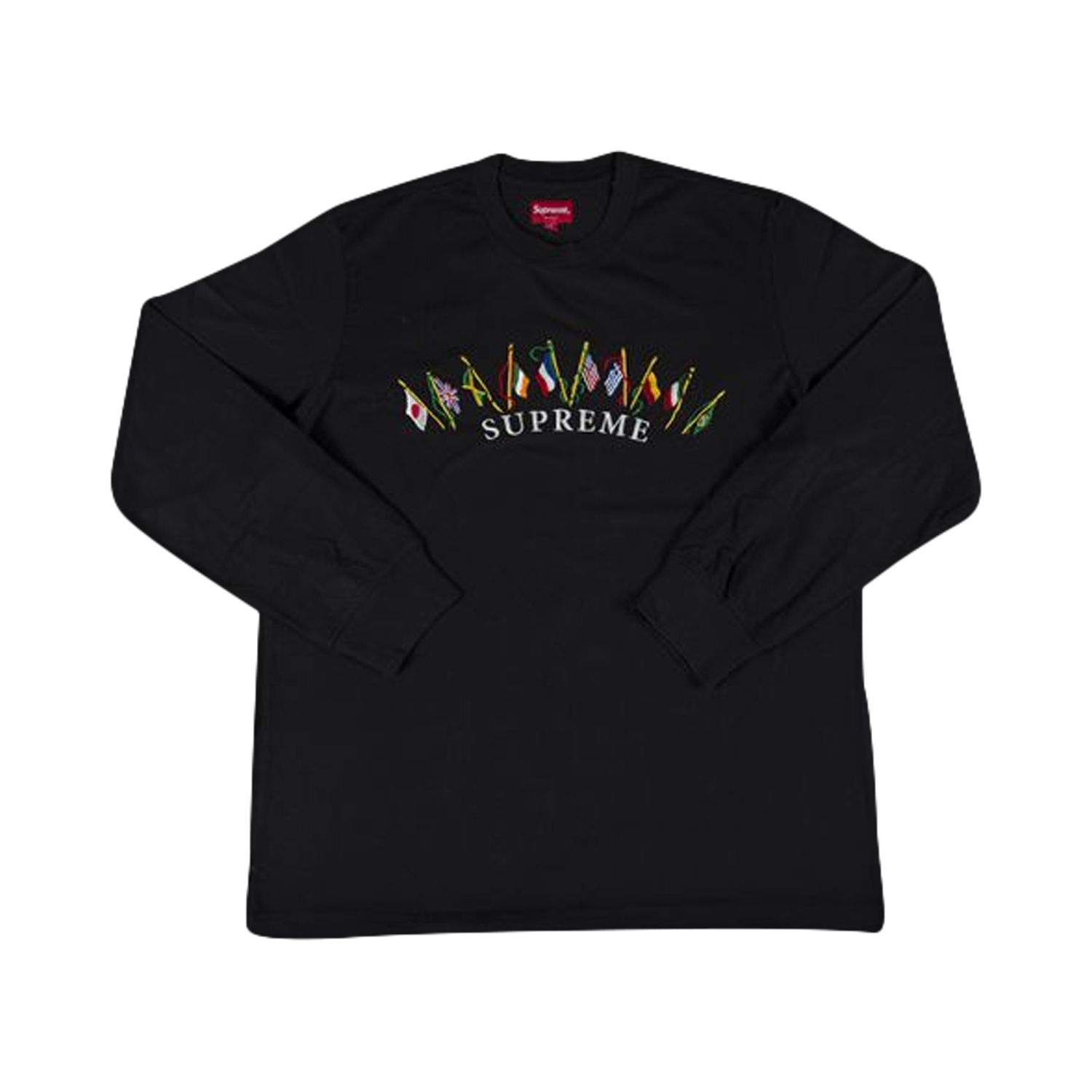 Pre-owned Supreme Flags Long-sleeve Top 'black' | Men's Size M