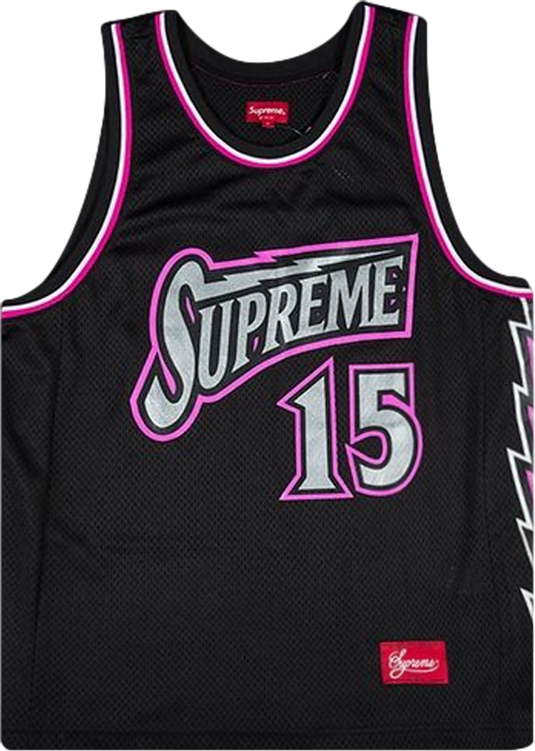 Buy Supreme Bolt Basketball Jersey 'Black' - SS18KN10 BLACK | GOAT