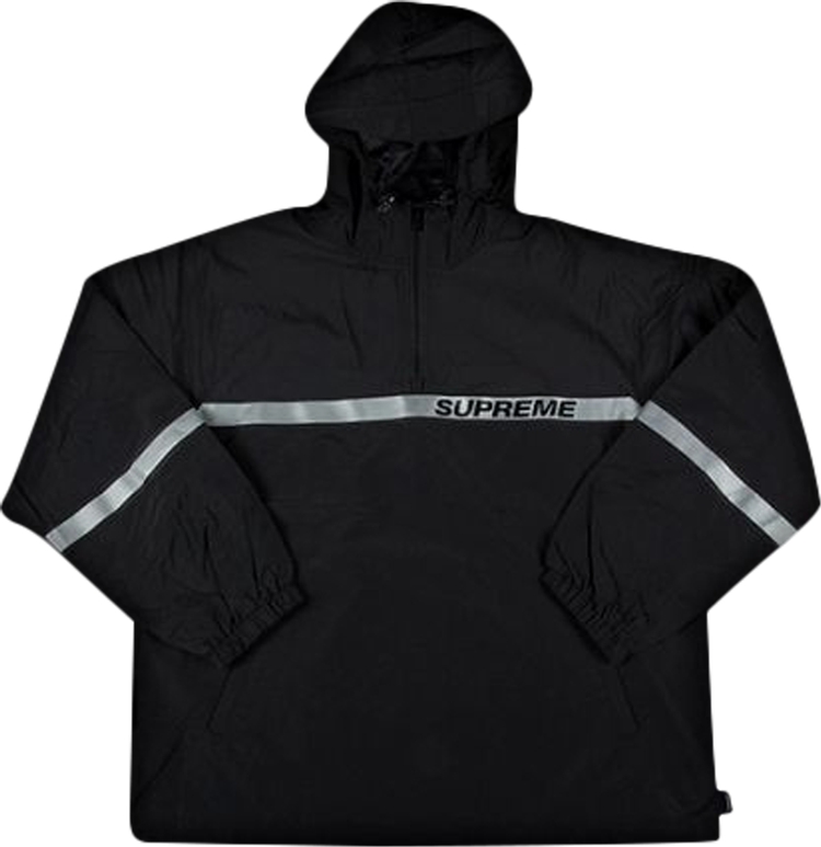 Buy Supreme Reflective Taping Hooded Pullover 'Black' - SS18J13